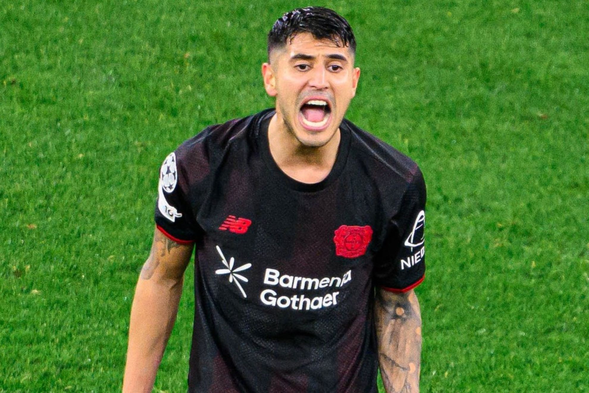 Exequiel Palacios, durante el partido de Champions contra el Arsenal