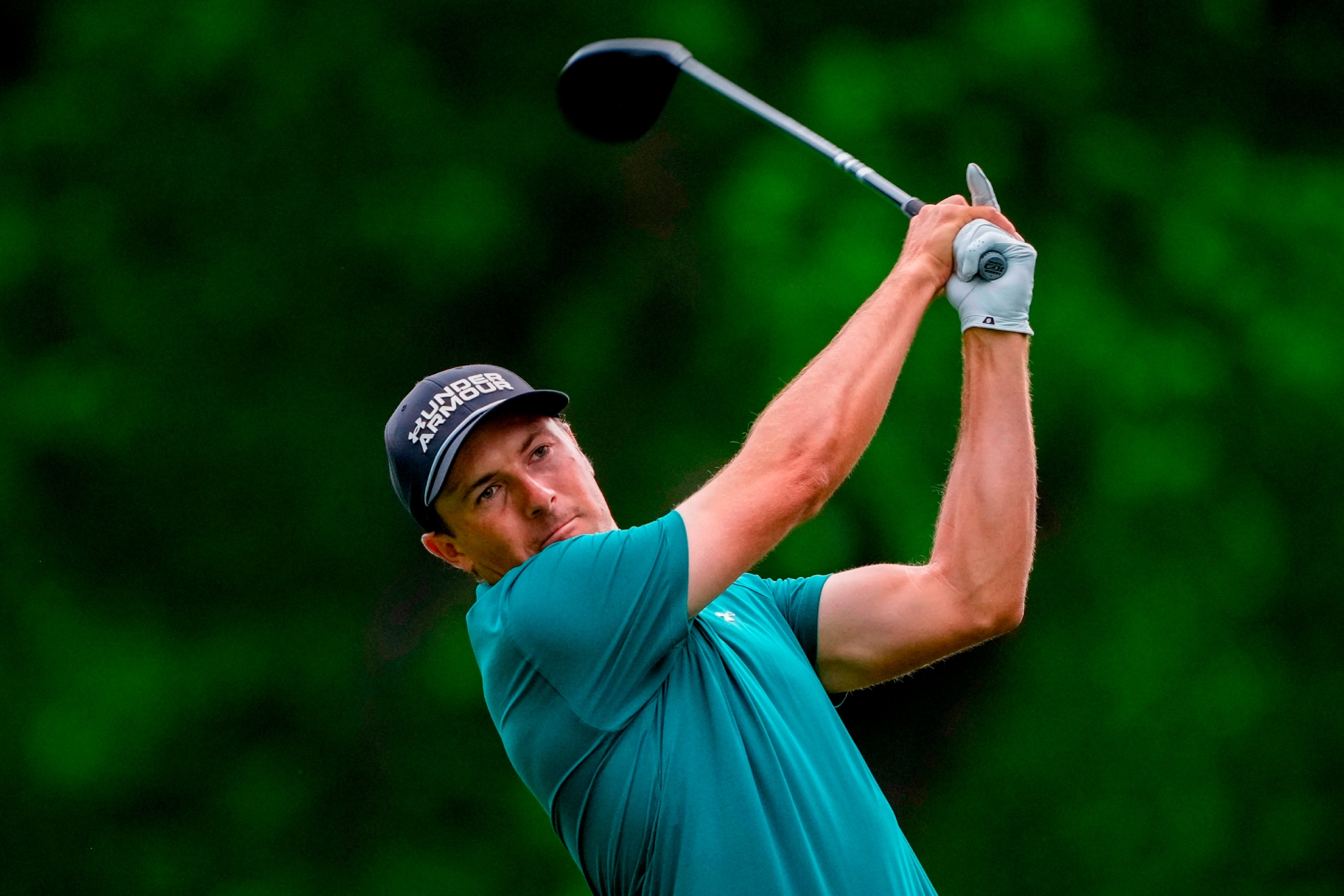 Jordan Spieth en una ronda de prácticas antes del PGA Championship.