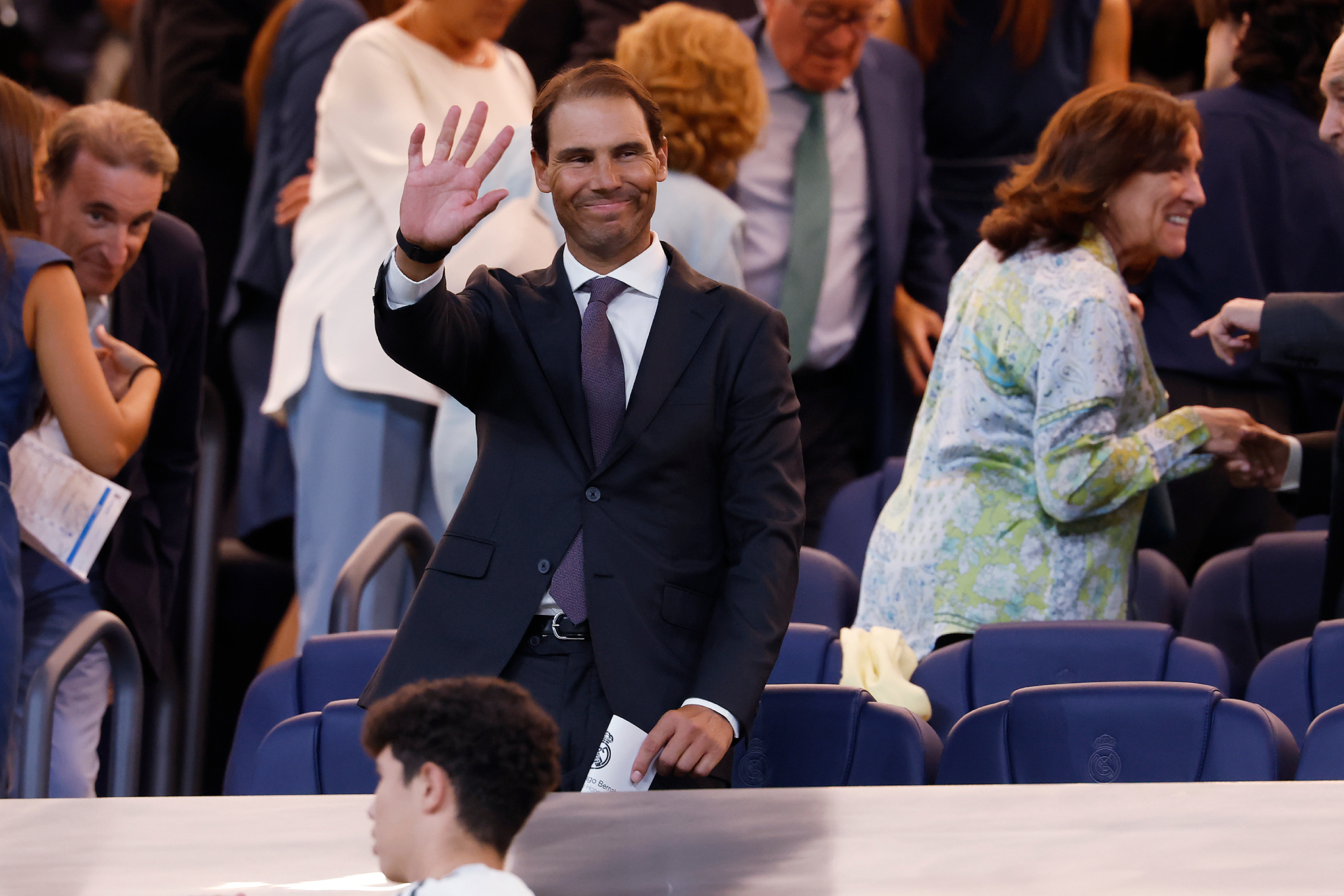 Rafa Nadal, en el palco del Bernabéu.