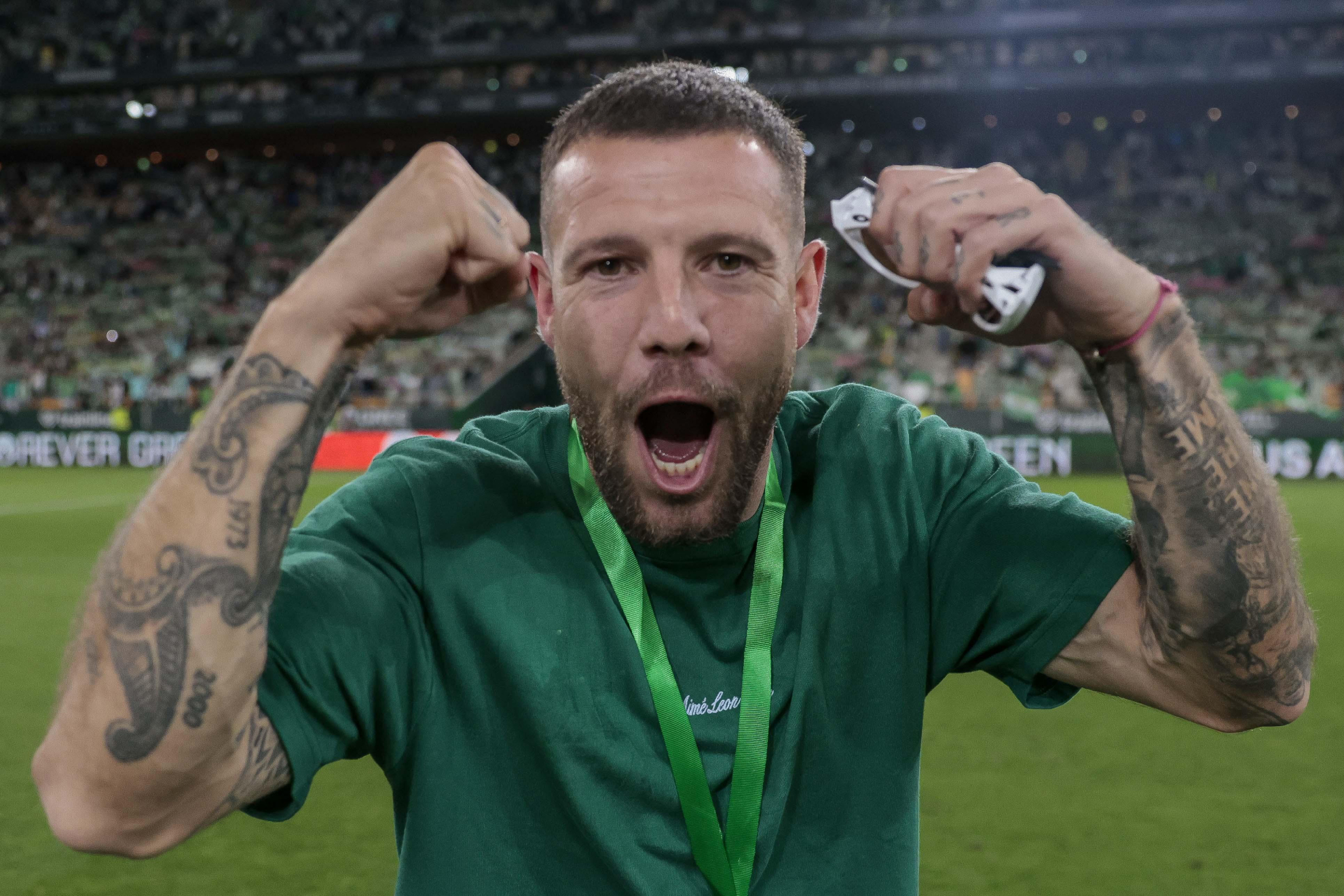 Ruibal celebra la clasificación para la Champions