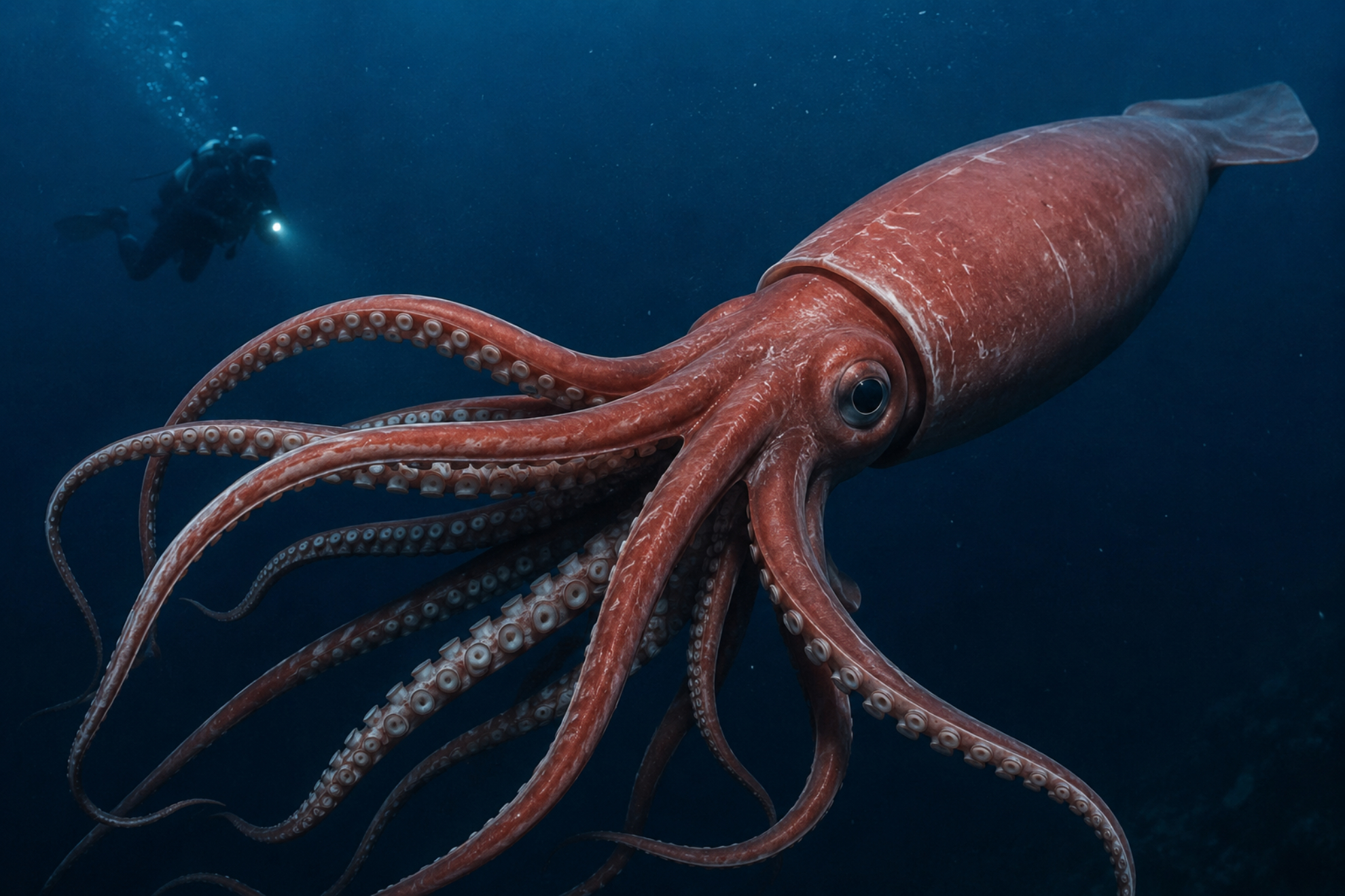 el hallazgo de un calamar gigante destapa un mundo oculto bajo las aguas de Australia
