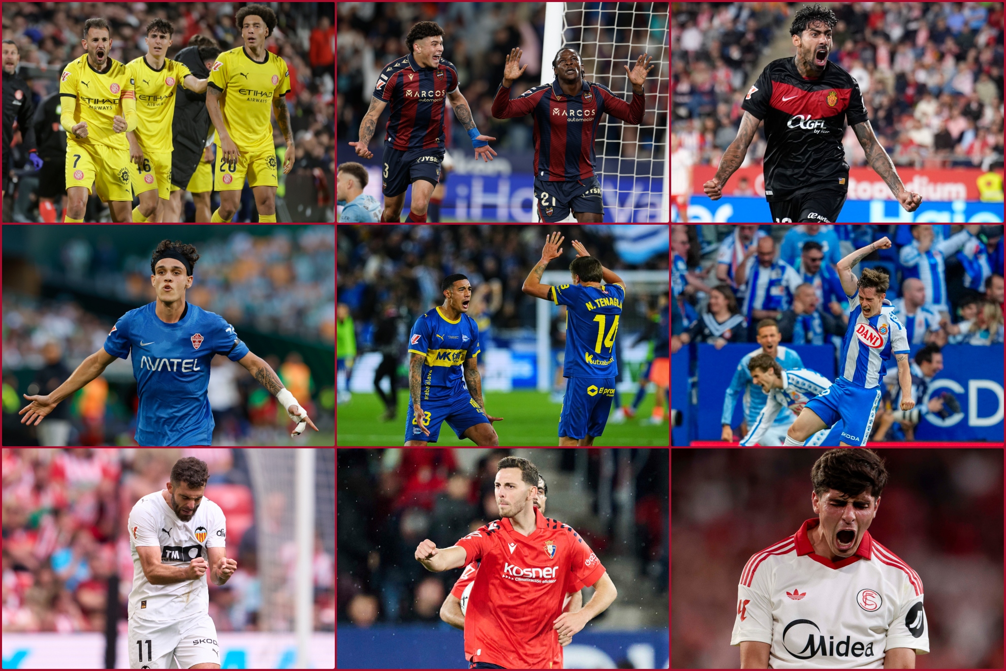 Collage de los equipos que pueden descender.