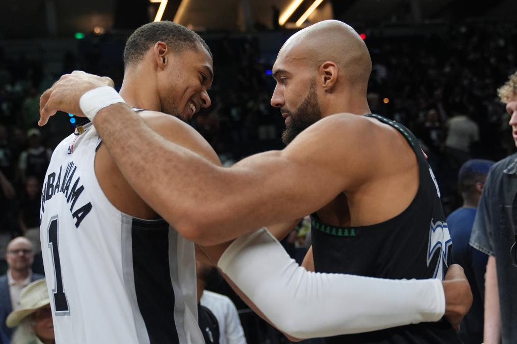 Wemabnyama and Gobert talk after finishing the series.