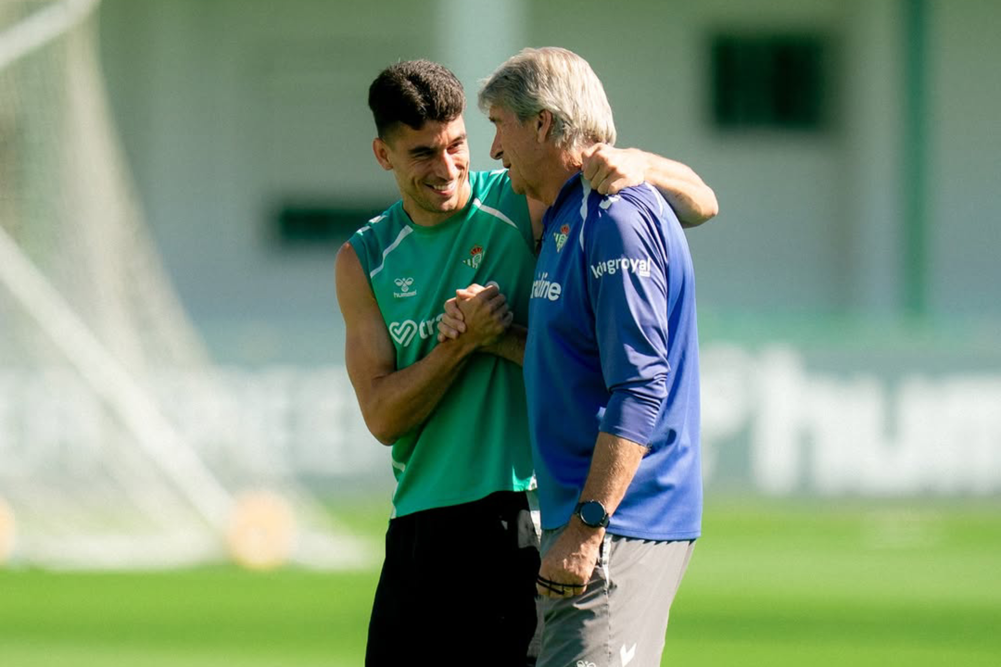 Pellegrini y Marc Roca, en un entrenamiento
