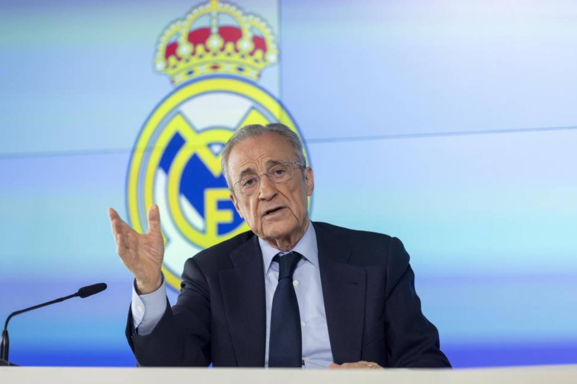 Florentino Pérez durante una rueda de prensa.