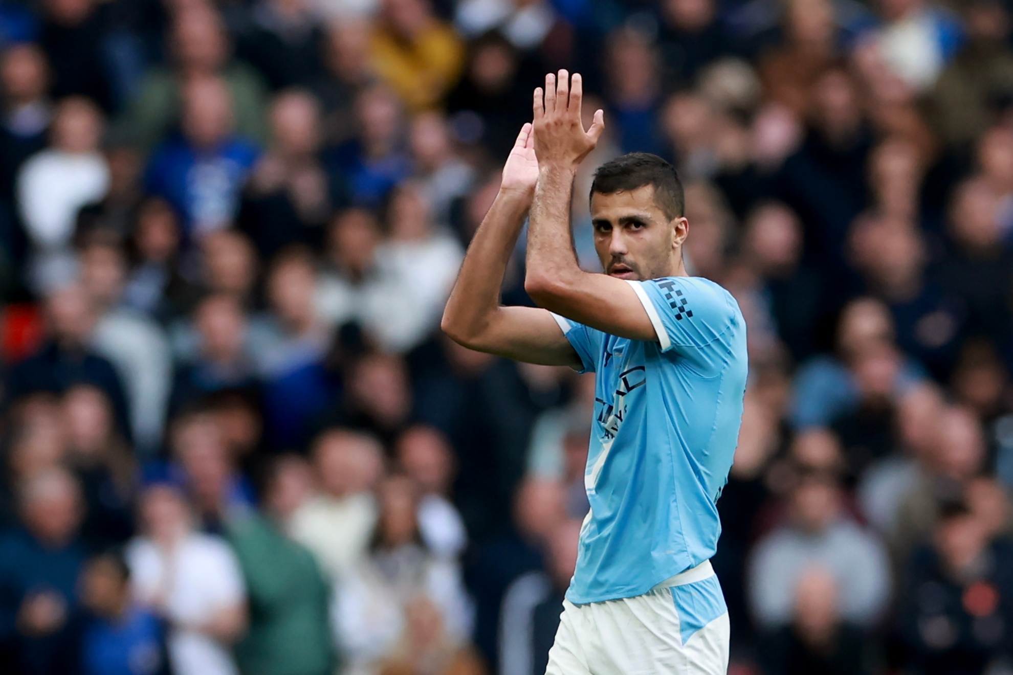 Rodri durante el partido.