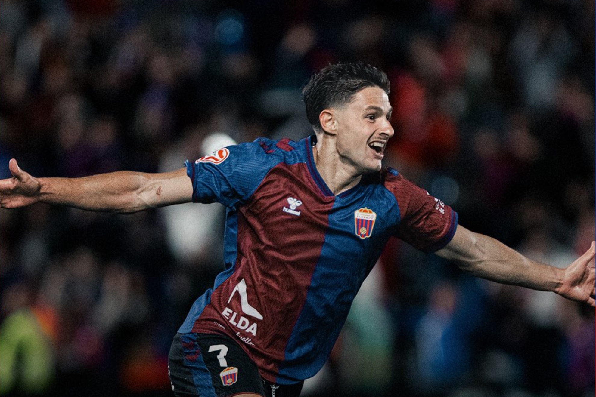 Quintana celebrando el gol del triunfo ante el Atlético Madrileño