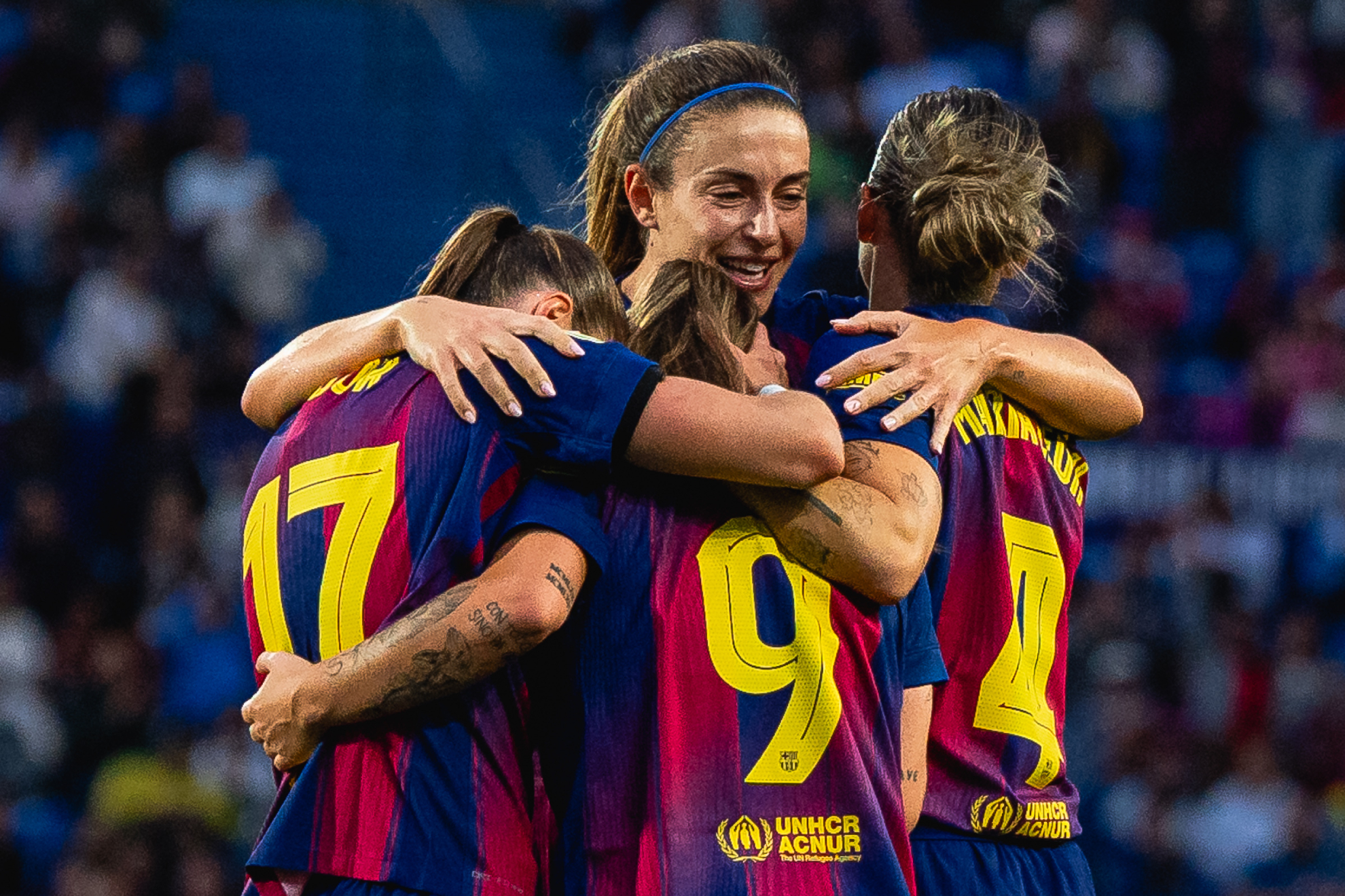 Alexia Putellas celebra junto a sus compañeras un gol del Barcelona en la final de Copa