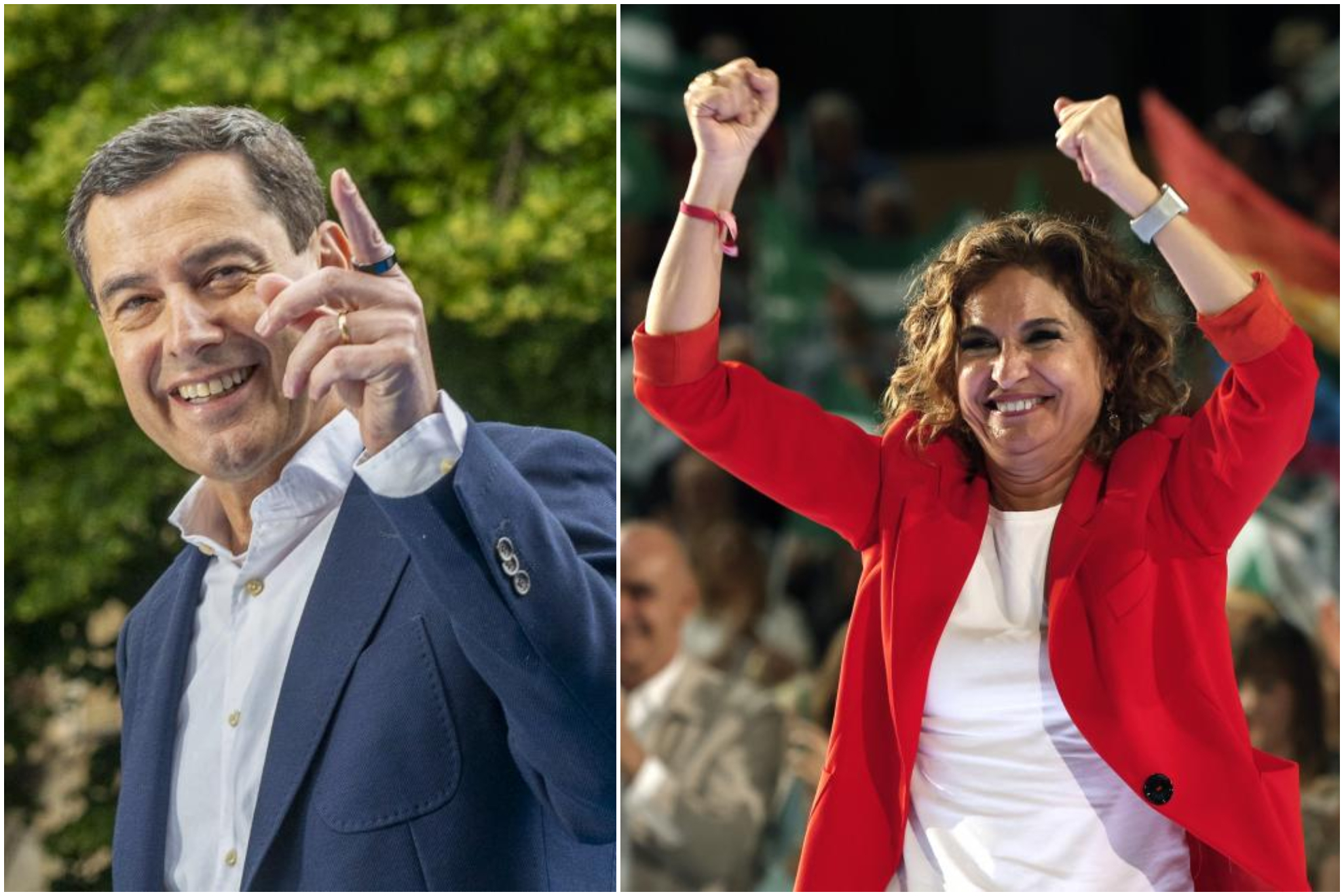 Juanma Moreno (PP) y María Jesús Montero (PSOE).