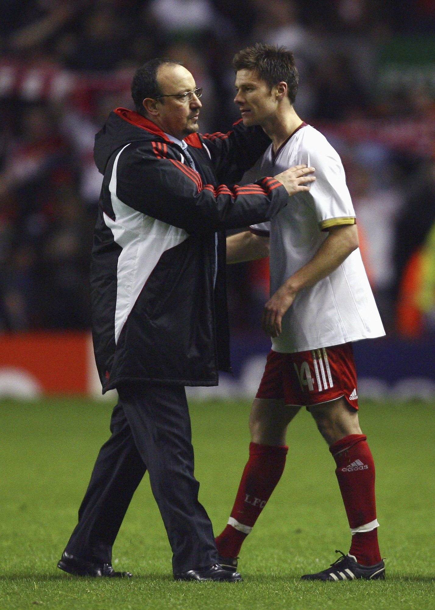 Rafa Benítez, with Xabi Alonso at Liverpool