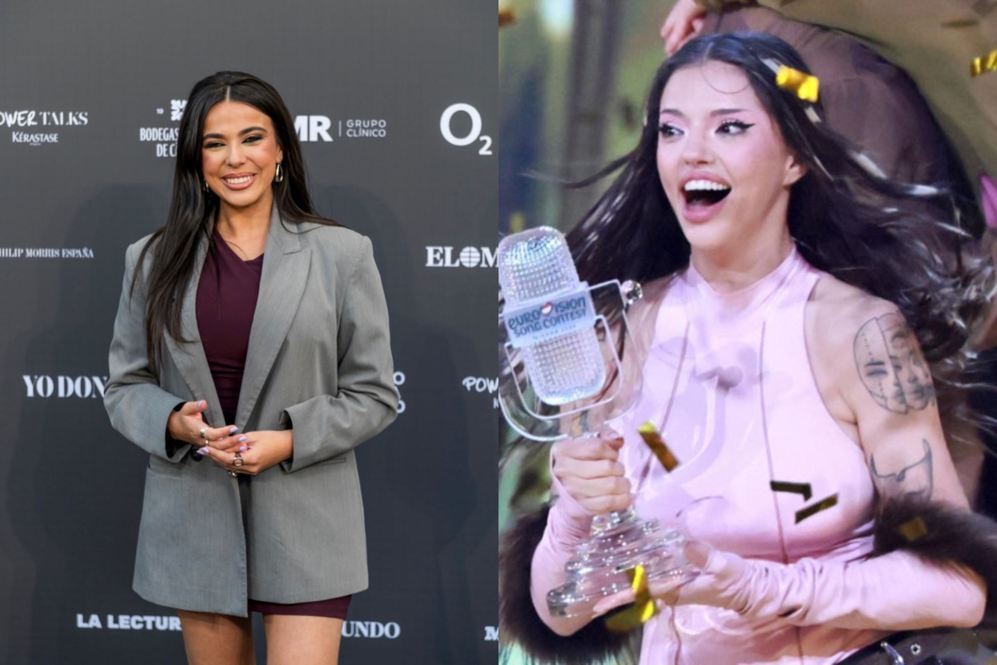 Sarah Santaolalla y la ganadora de Eurovisión.