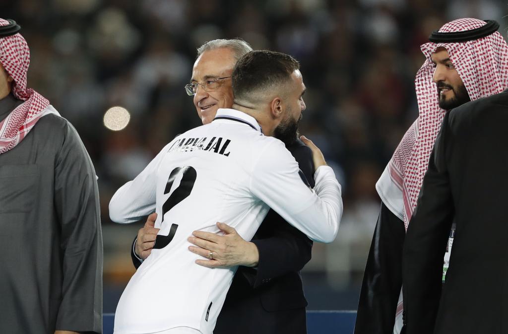 Carvajal y Florentino Pérez en el Mundial de Clubes.