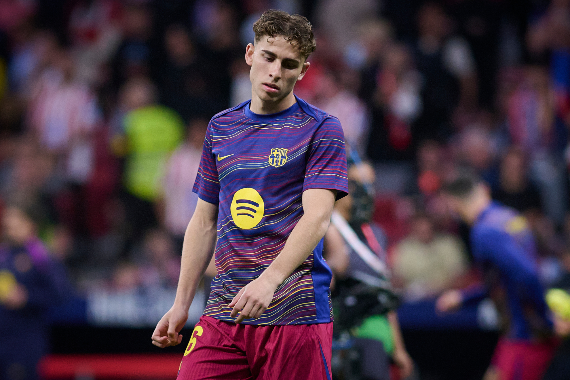 Fermín, durante un partido del Barcelona.
