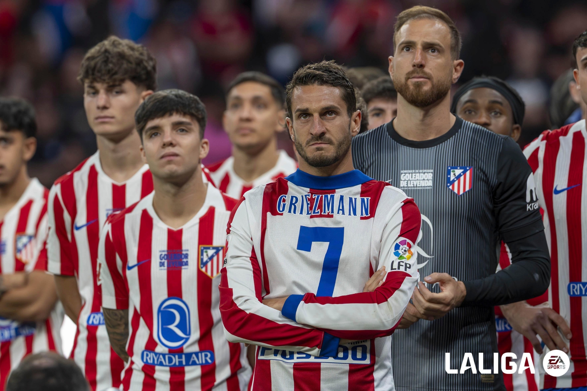 Koke, durante el acto de despedida de Griezmann.