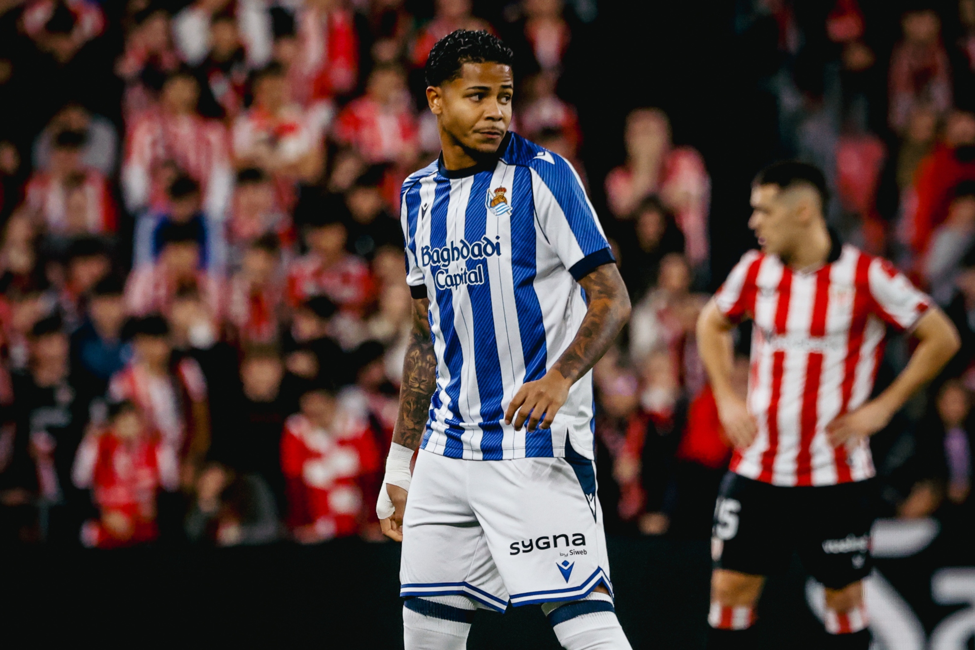 Wesley, el día de su debut con la Real y en LaLiga en San Mamés.