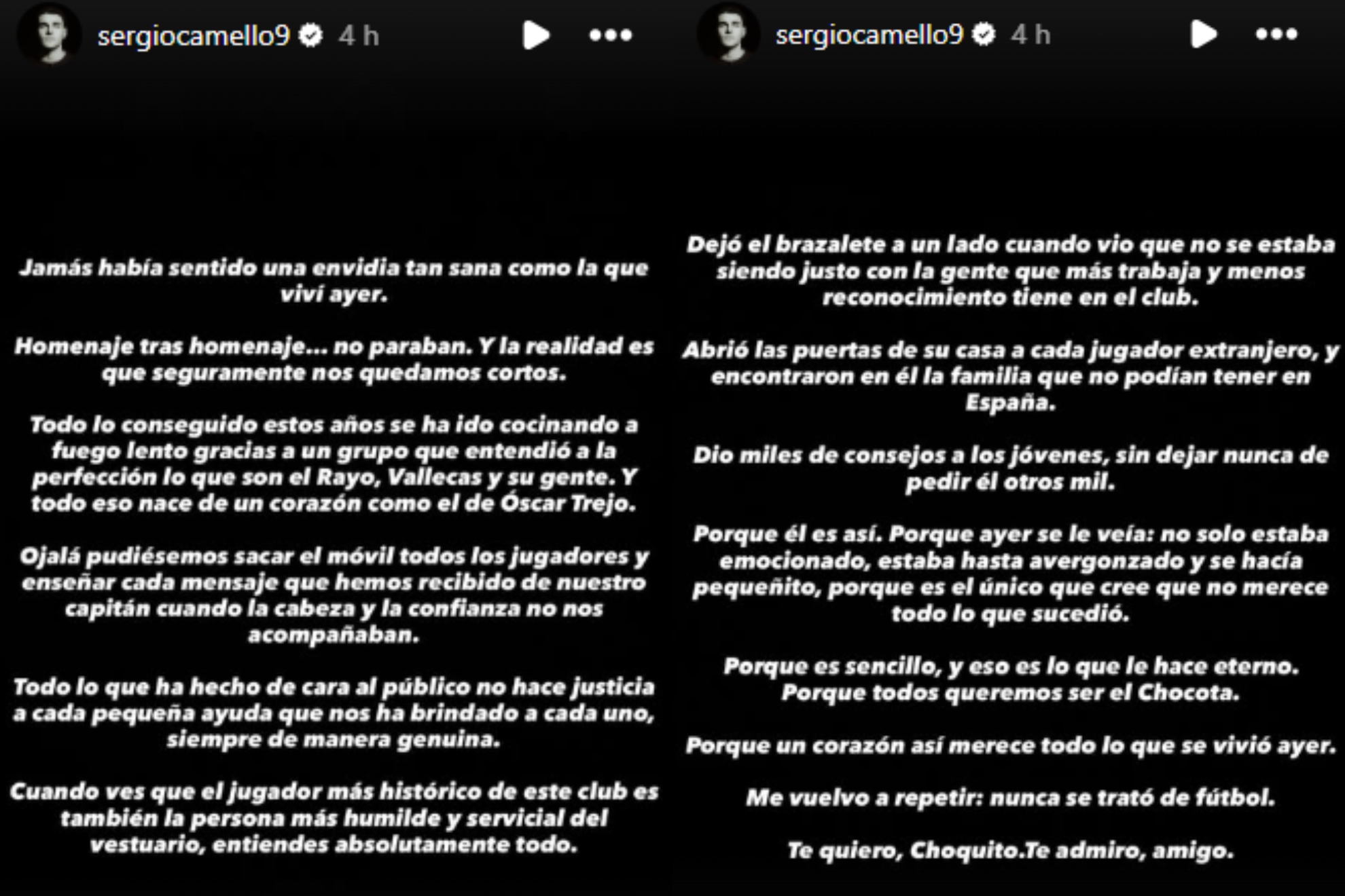 Declaraciones de Sergio Camello sobre Trejo.