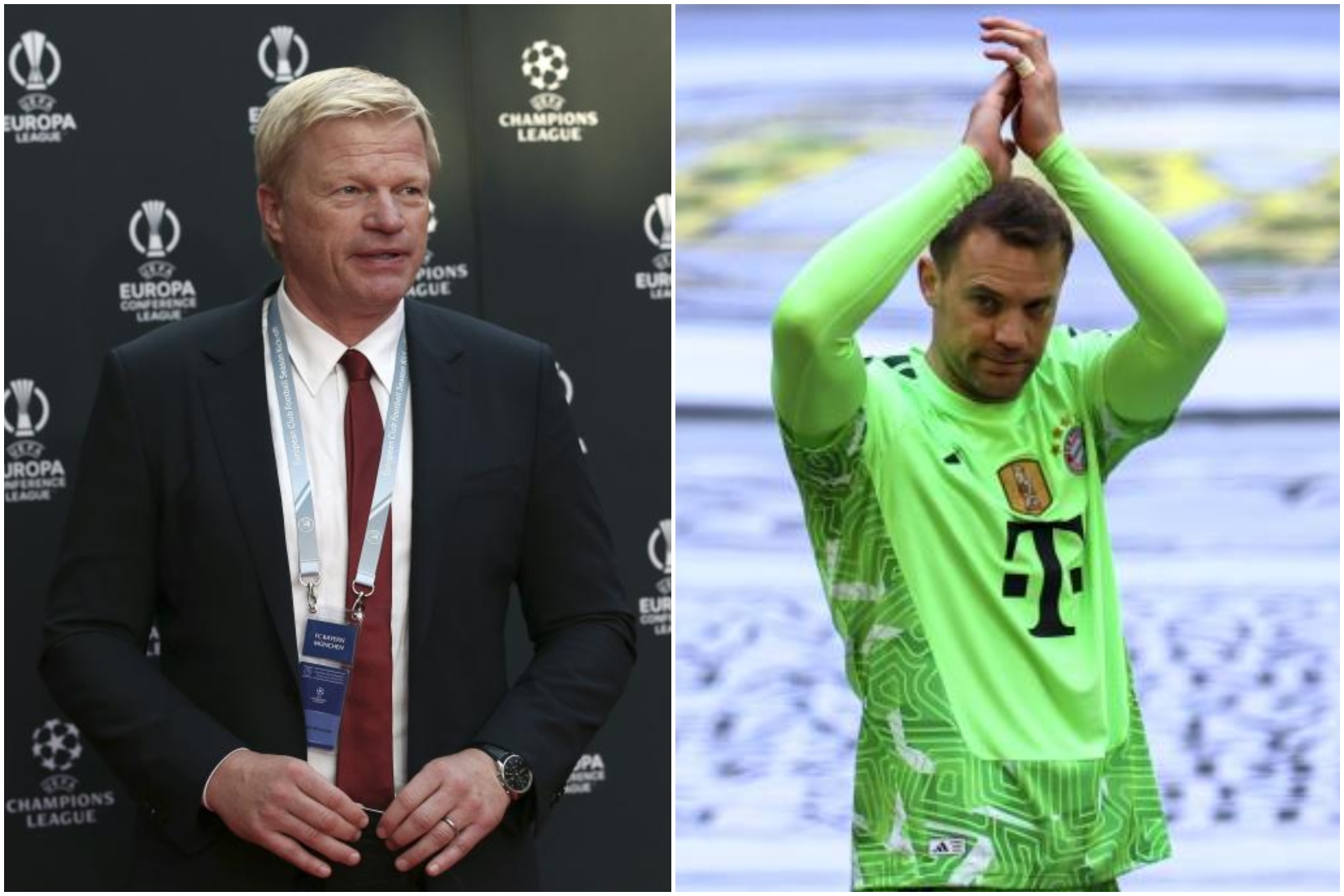 Un montaje con una imagen de Kahn y otra de Neuer.