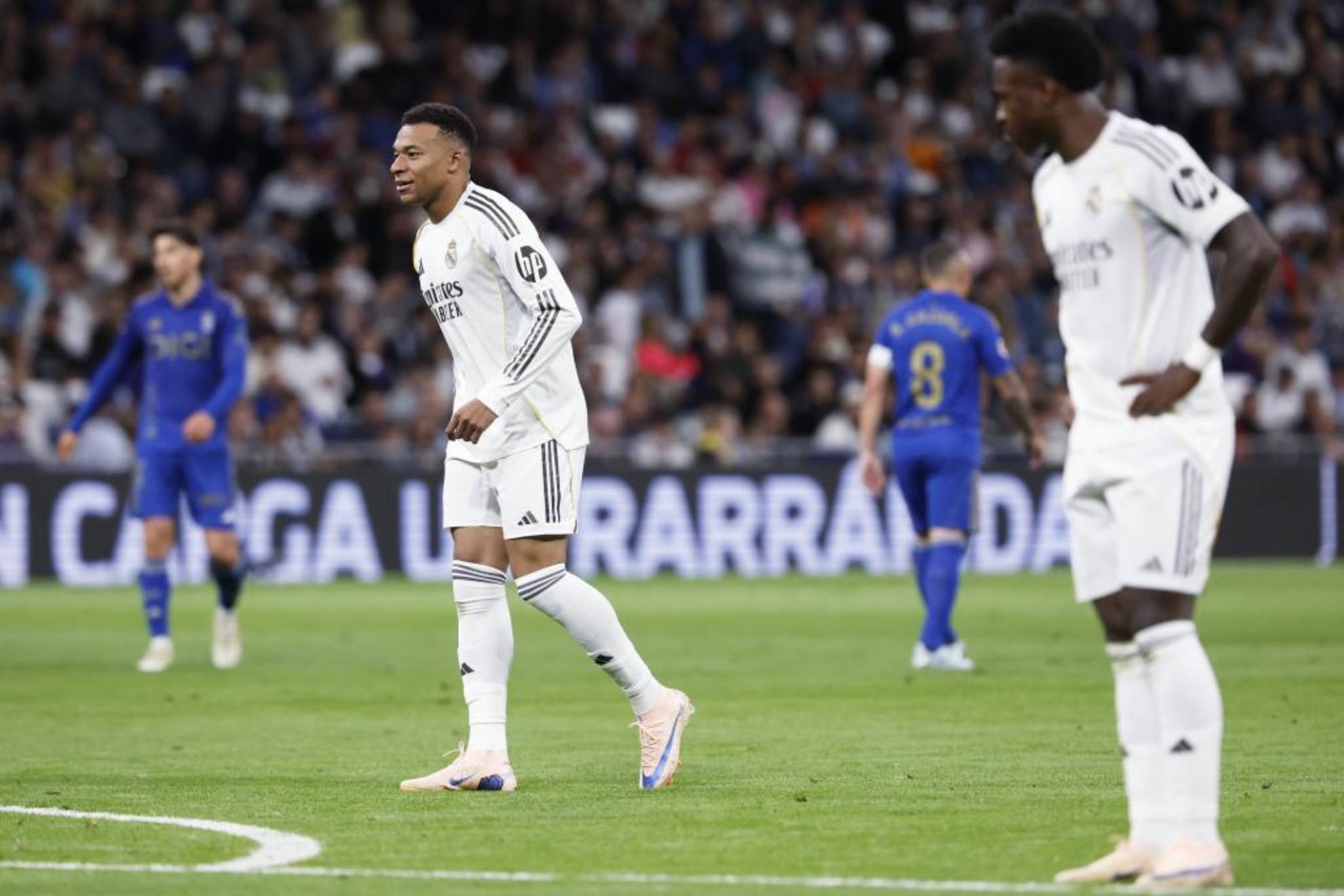 Mbappé y Vinicius, durante un partido del Real Madrid.