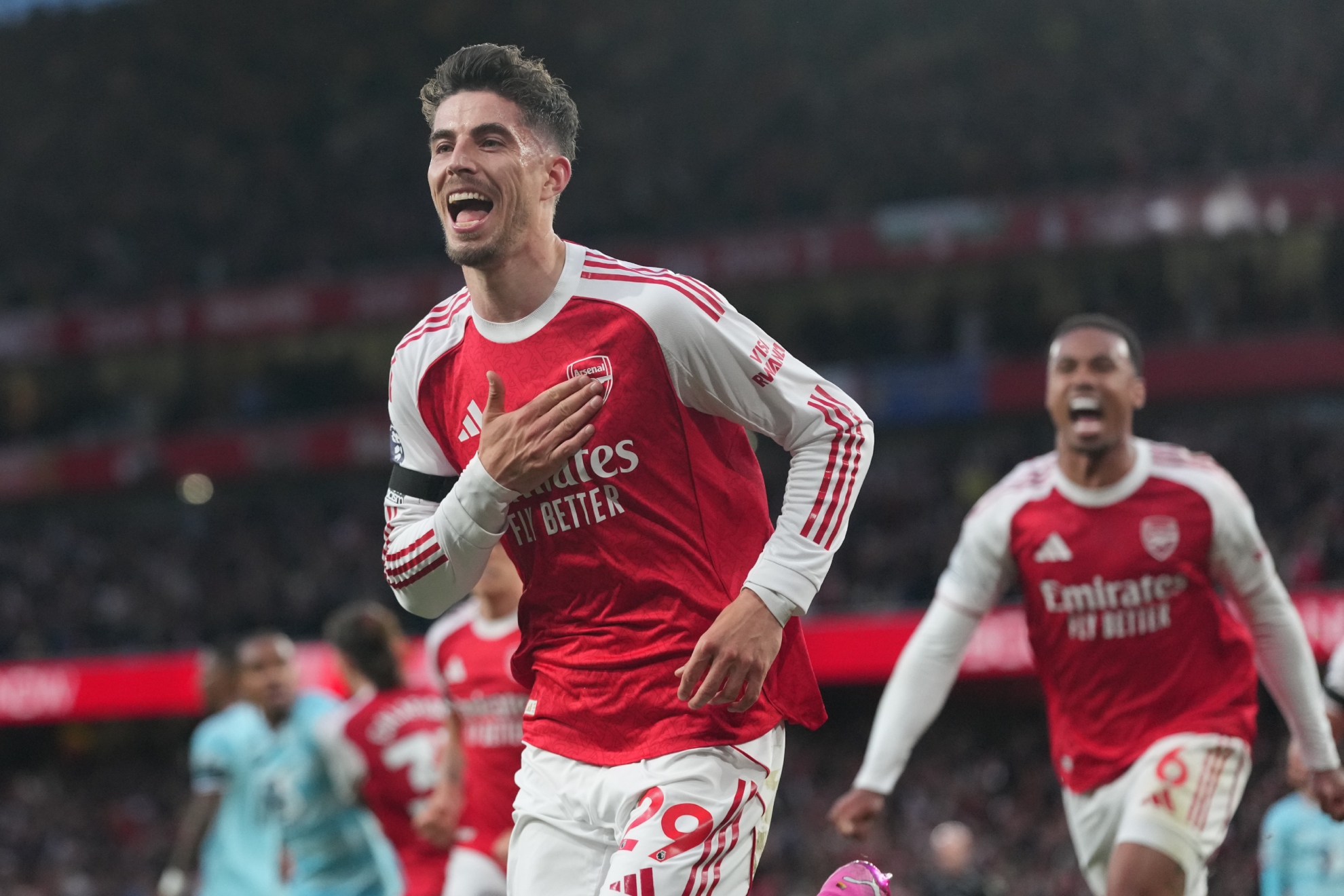 Kai Havertz celebra su gol ante el Burnley.