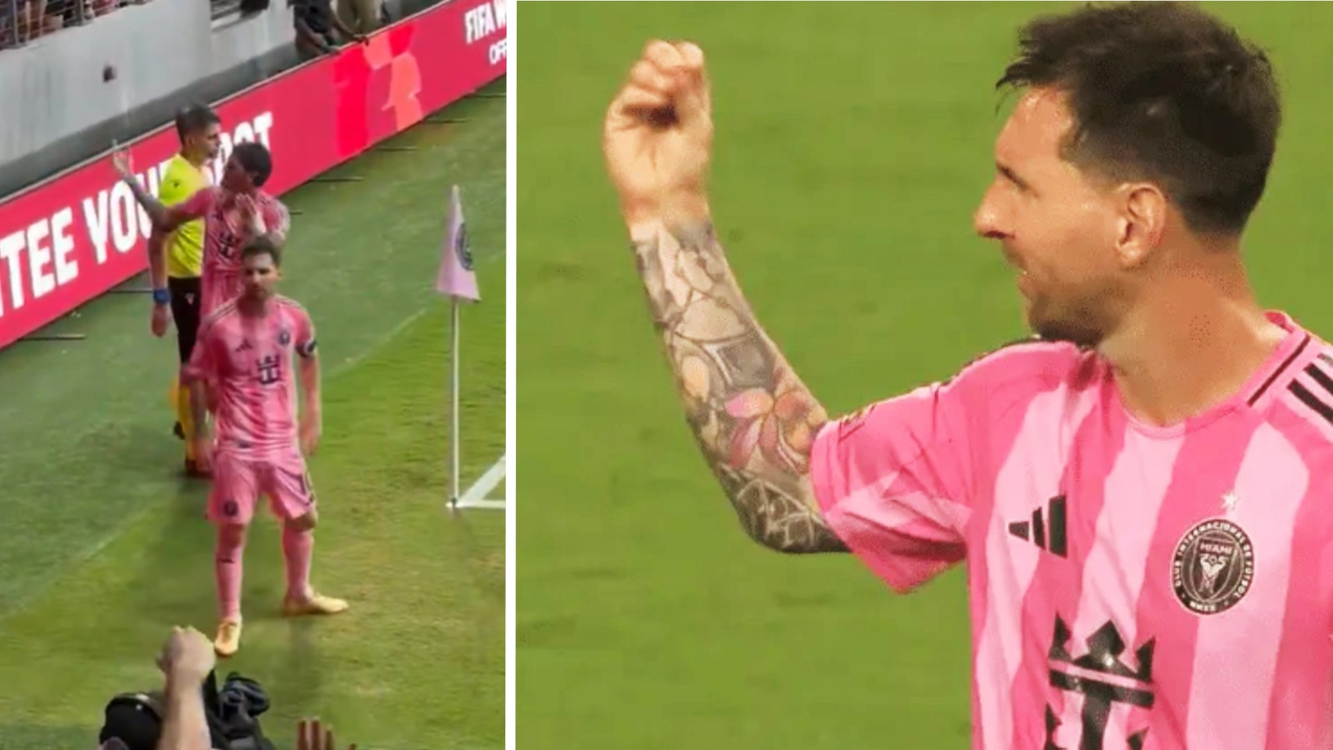 Momento surrealista entre la afición de Inter de Miami y los dos futbolistas argentinos en el tiempo añadido del partido liguero ante Portland Timbers... con el marcador 2-0 a favor de los locales.