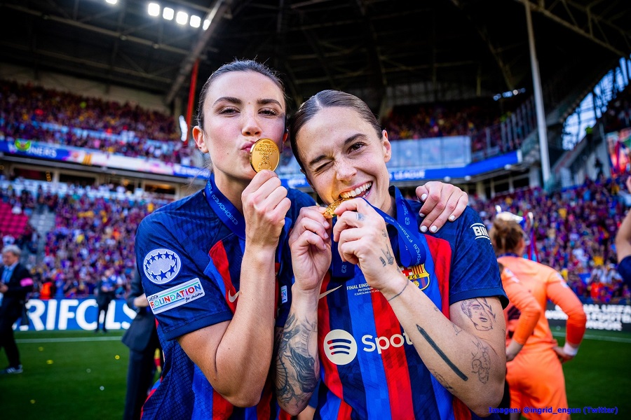 Mapi Leon Engen Mapi León-Ingrid S. Engen: corazón partido por la final de Champions