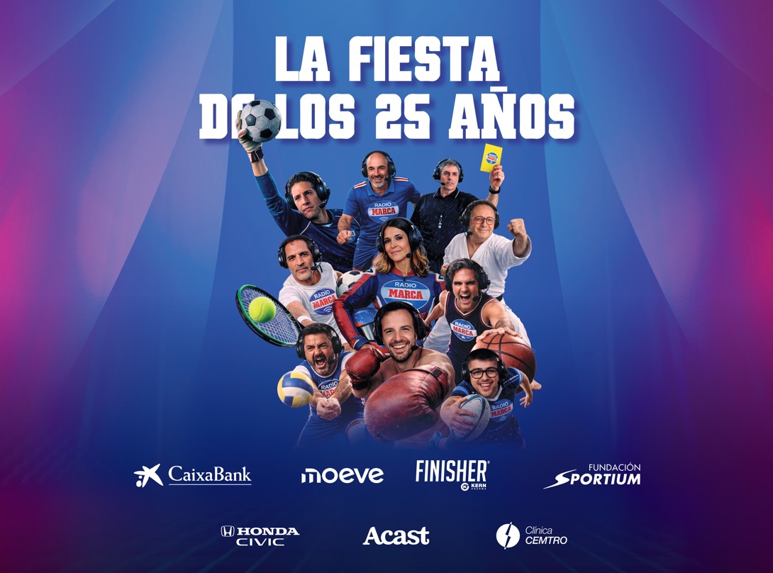 Cartel promocional de la Fiesta de los 25 años de Radio MARCA