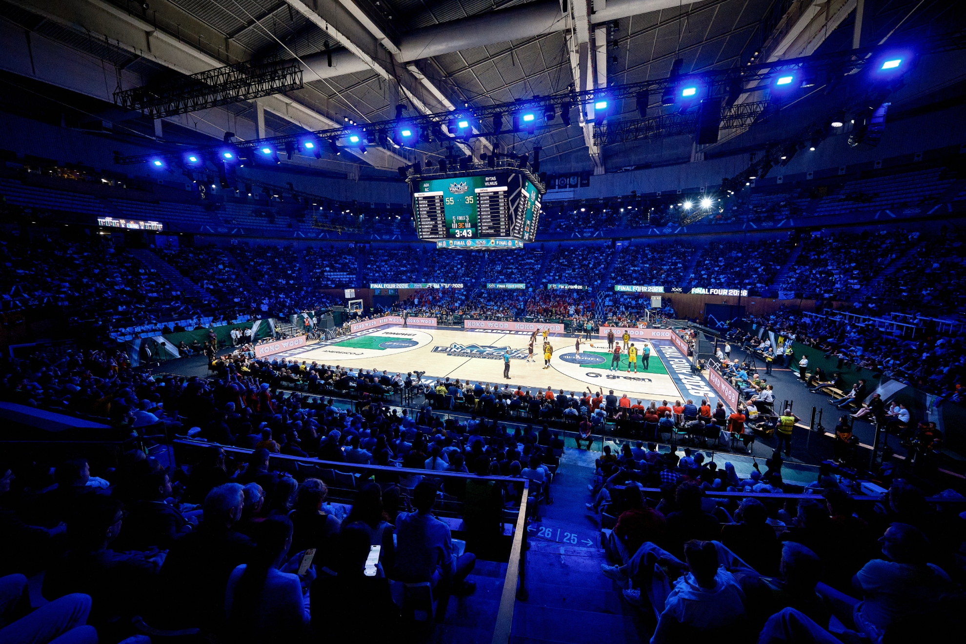 Olimpic de Badalona during the Rytas-AEk of the BCL final