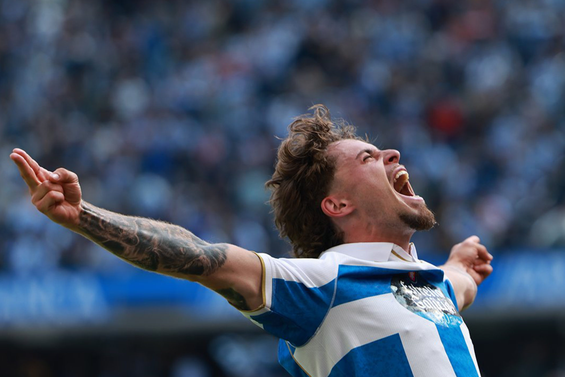 Mario Soriano, celebrando su gol al Andorra.