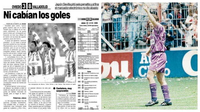 El Oviedo-Valladolid, de 1996, fue el partido con más penaltis de la historia de LaLiga
