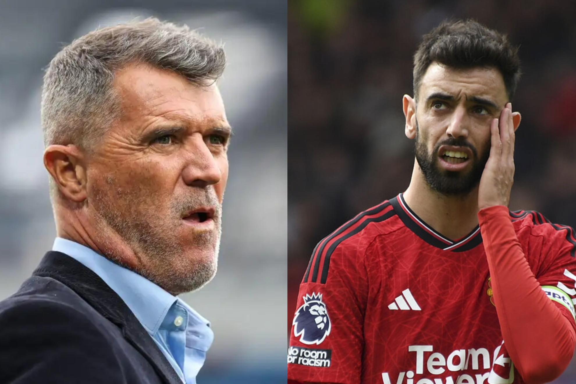 Roy Keane y Bruno Fernandes