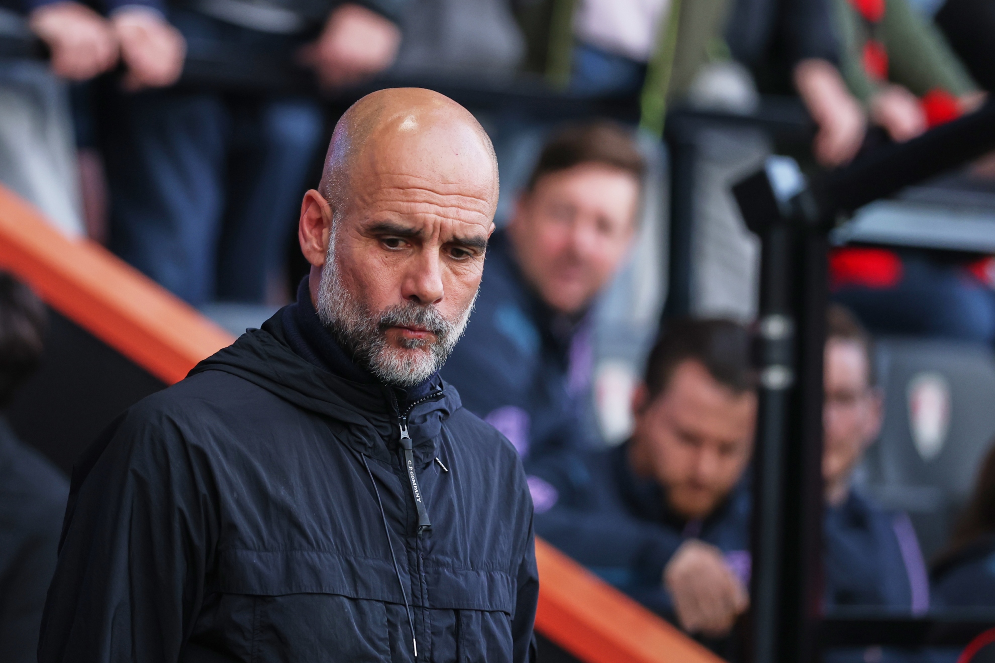 Pep Guardiola, durante el partido ante el Bournemouth.