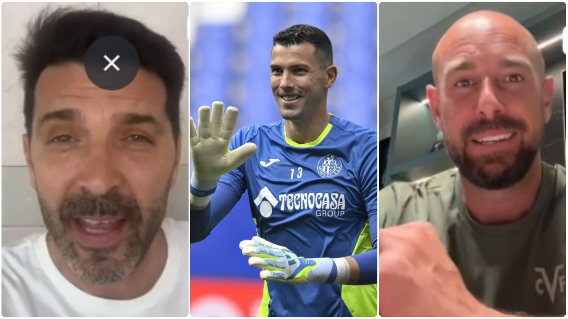 Buffón y Pepe Reina se acordaron de los 300 partidos del portero español en el club azulón