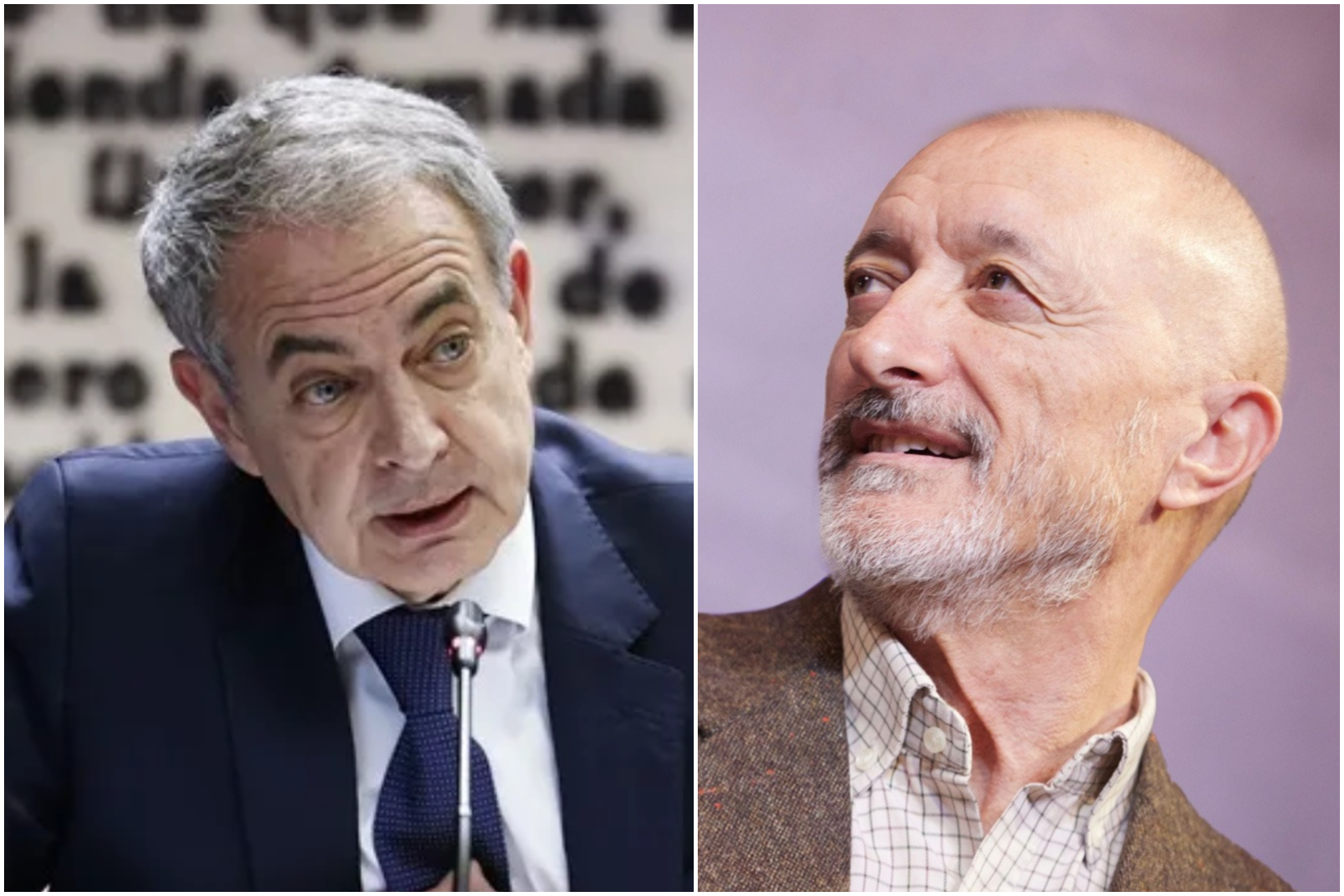 José Luis Rodríguez Zapatero y Arturo Pérez Reverte.