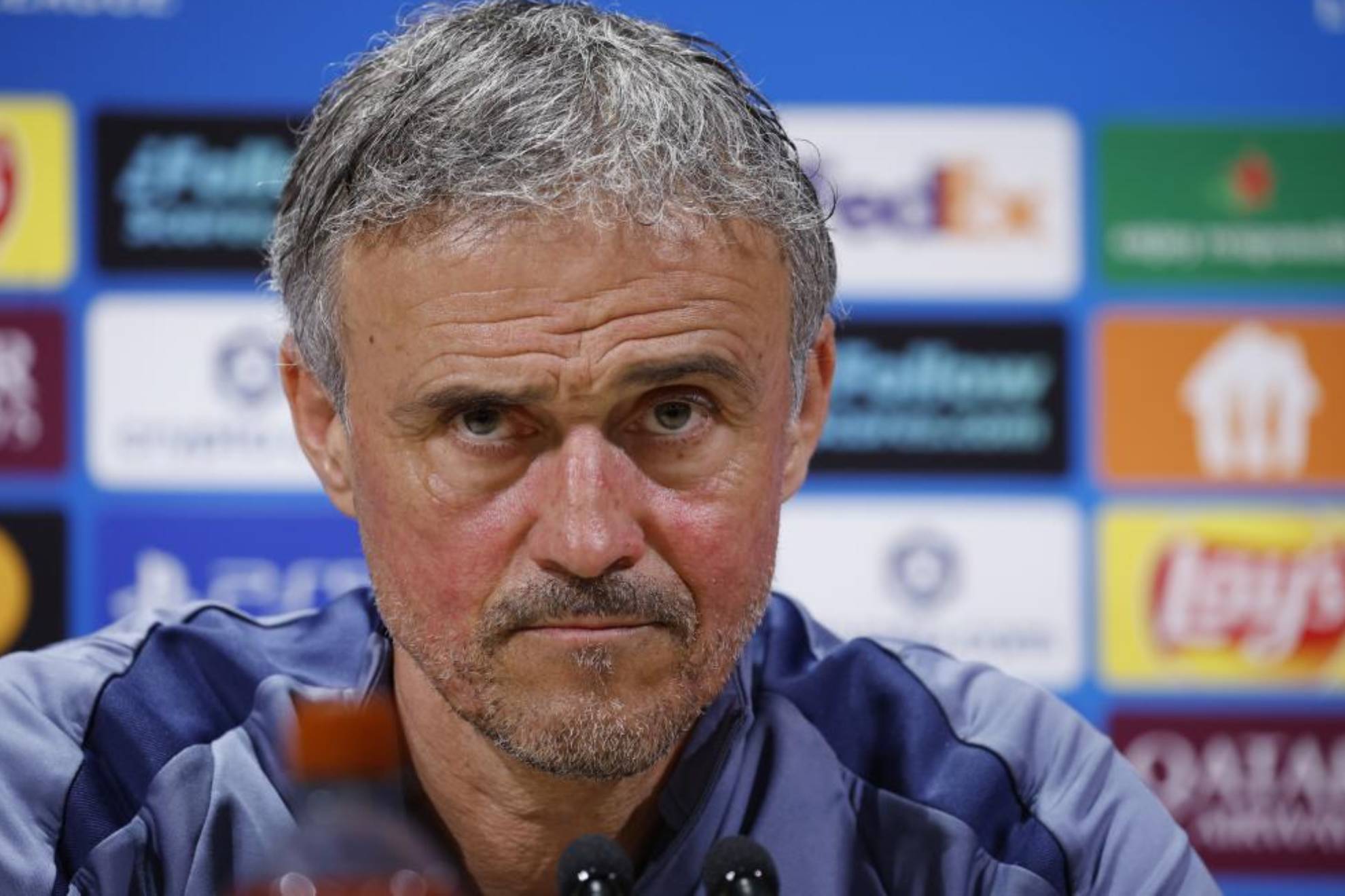 Luis Enrique, en una rueda de prensa.
