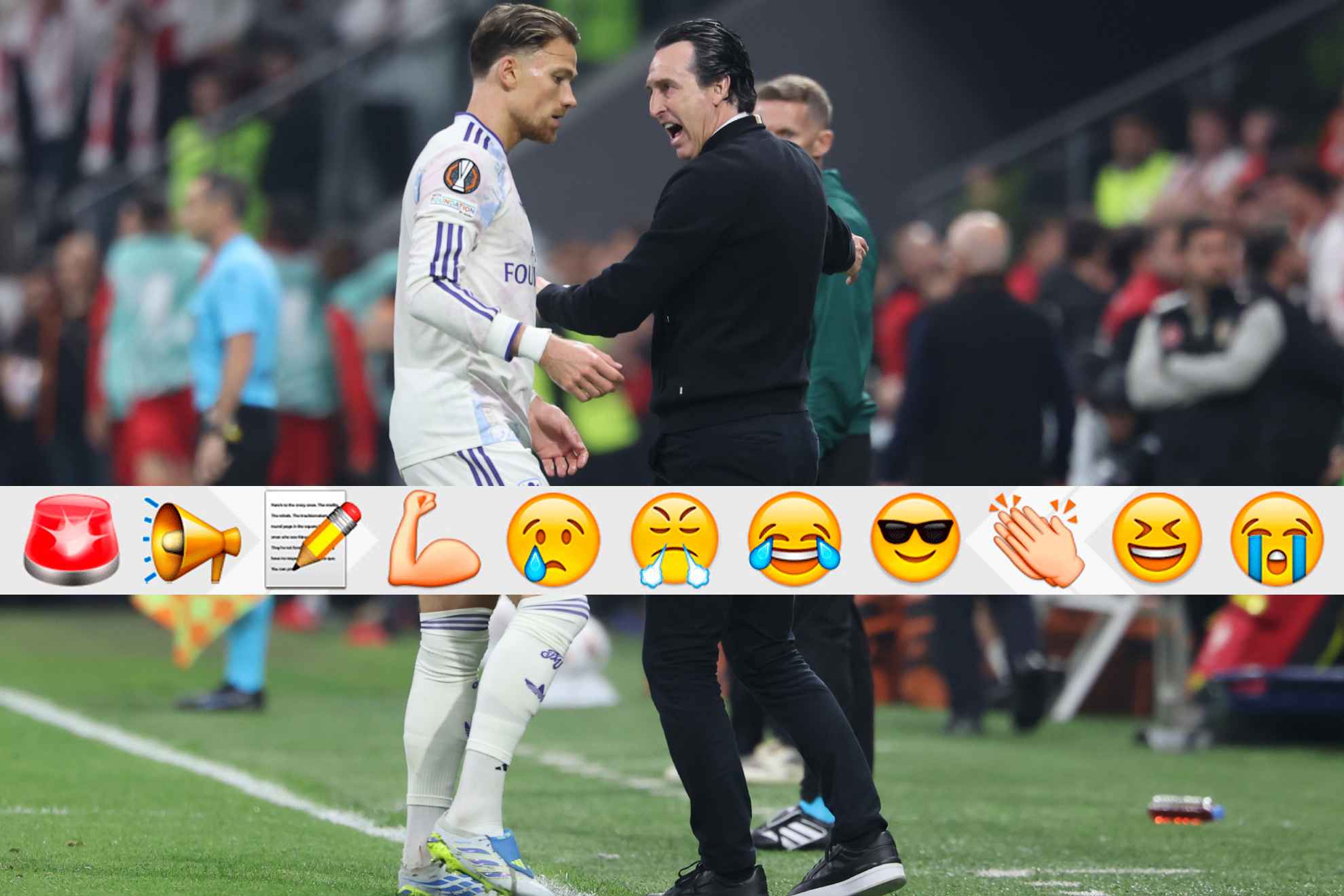 Unai Emery da instrucciones durante la final de Estambul