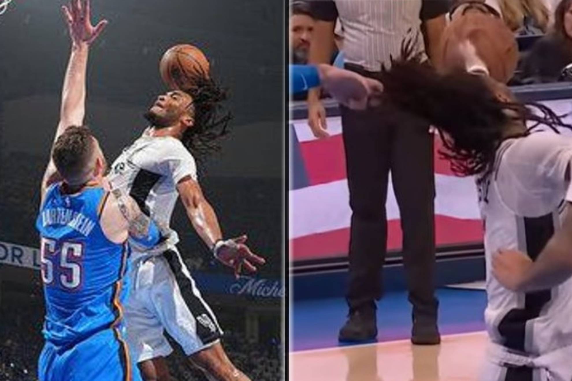 Isaiah Hartenstein le tiró de las trenzas a Stephon Castle