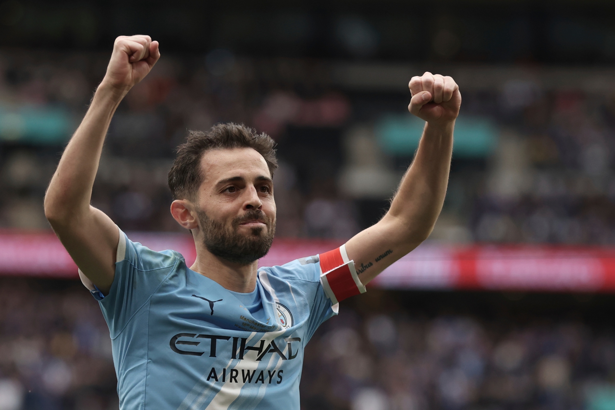 Bernardo Silva celebra el triunfo en la FA Cup.
