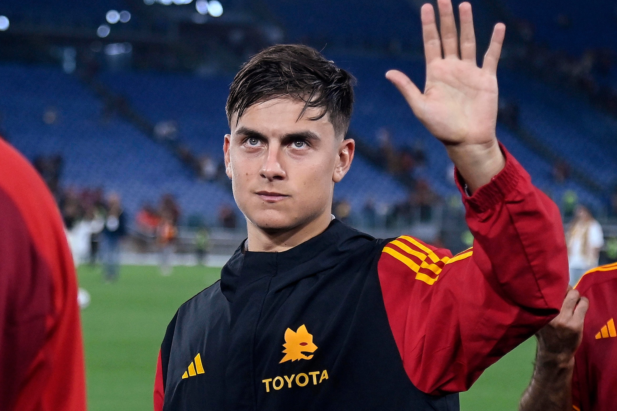 Dybala durante un partido con la Roma.