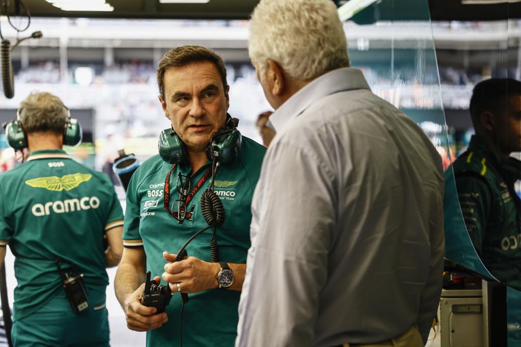 Dan Fallows y Lawrence Stroll, en el GP de EE.UU. de 2024.