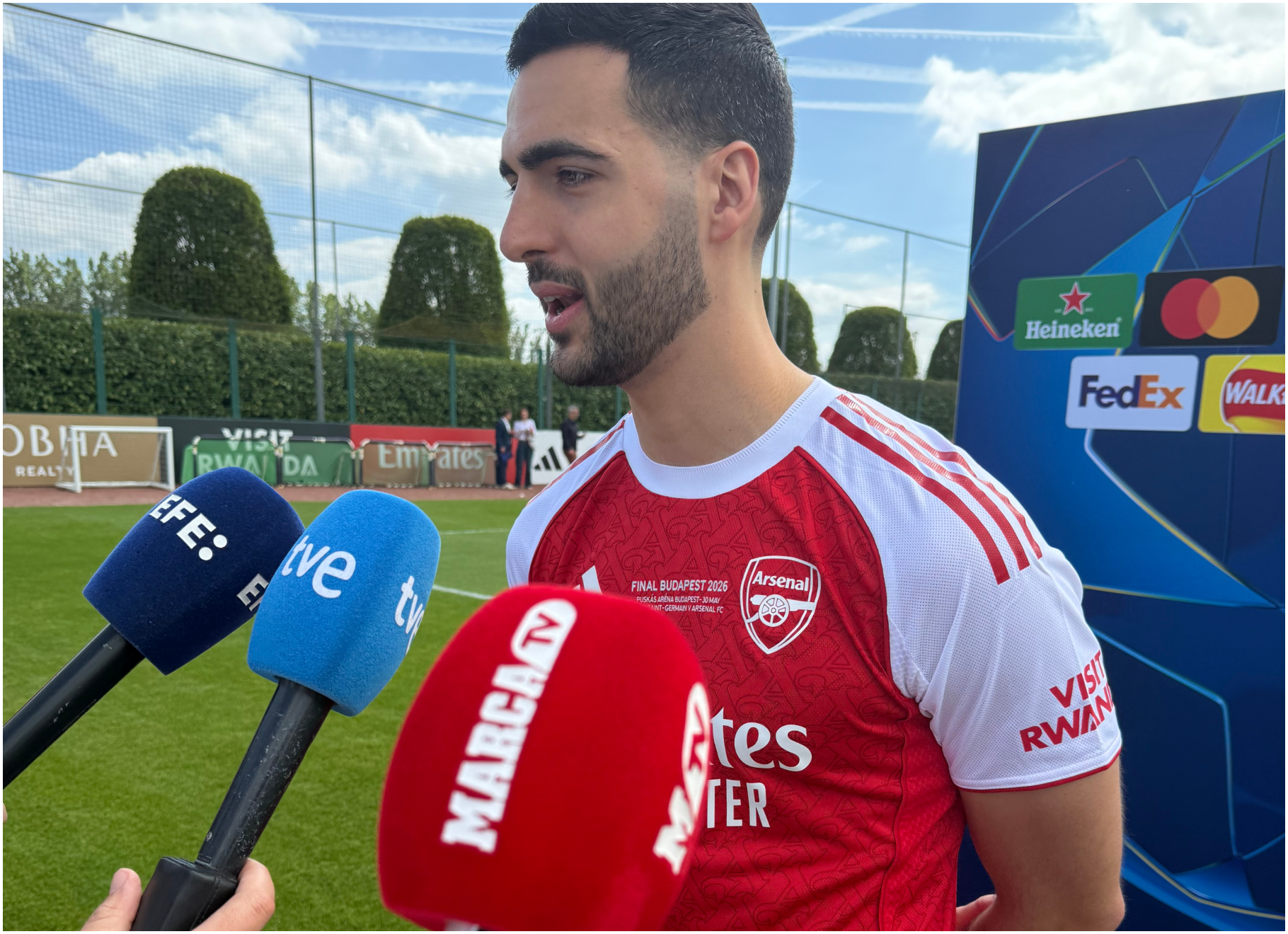 Mikel, en la zona mixta de hoy.