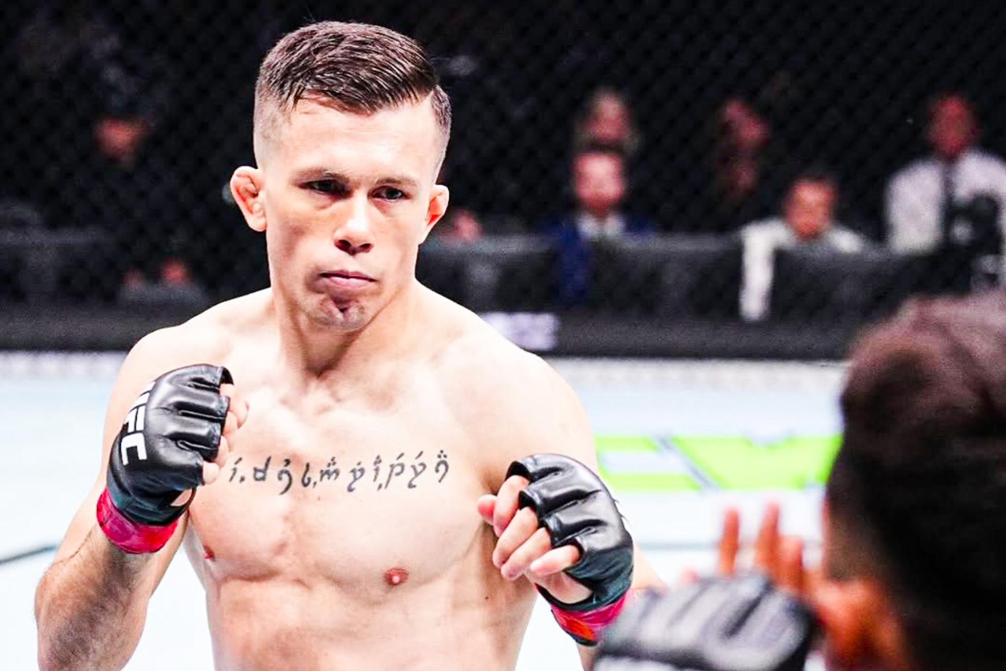 Dani Bárez, durante un combate en UFC.