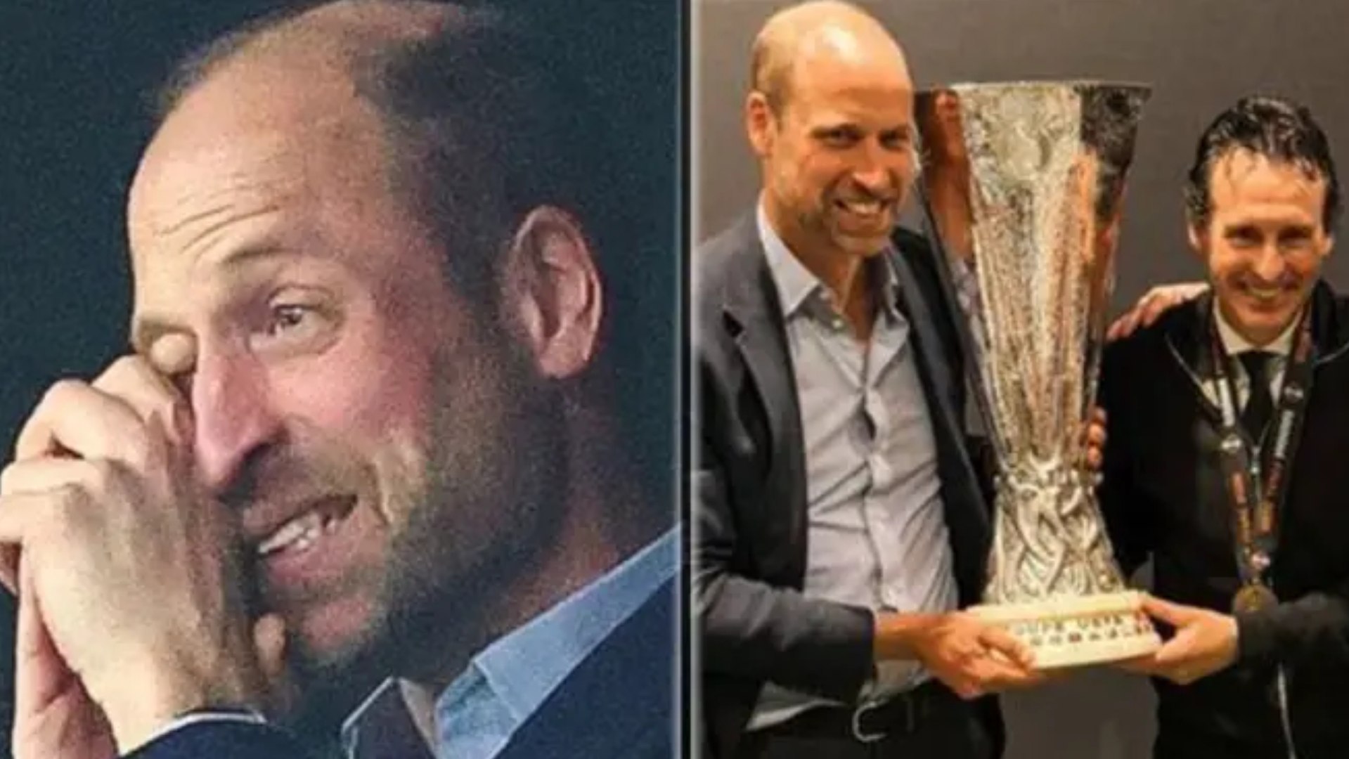 El Príncipe Guillermo festeja hasta las lágrimas la Europa League del Aston Villa