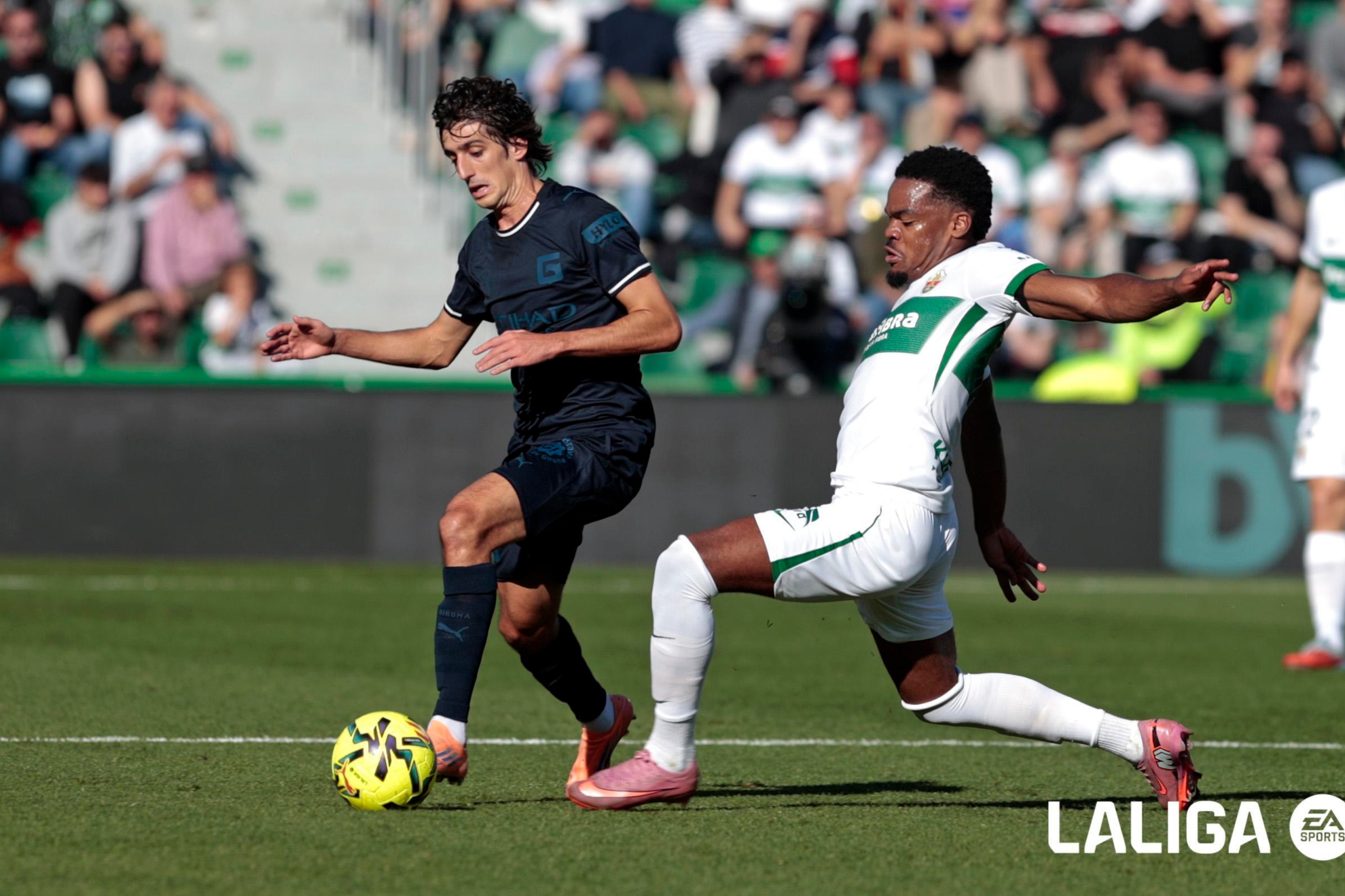 Imagen del partido entre Elche y Girona de la primera vuelta.