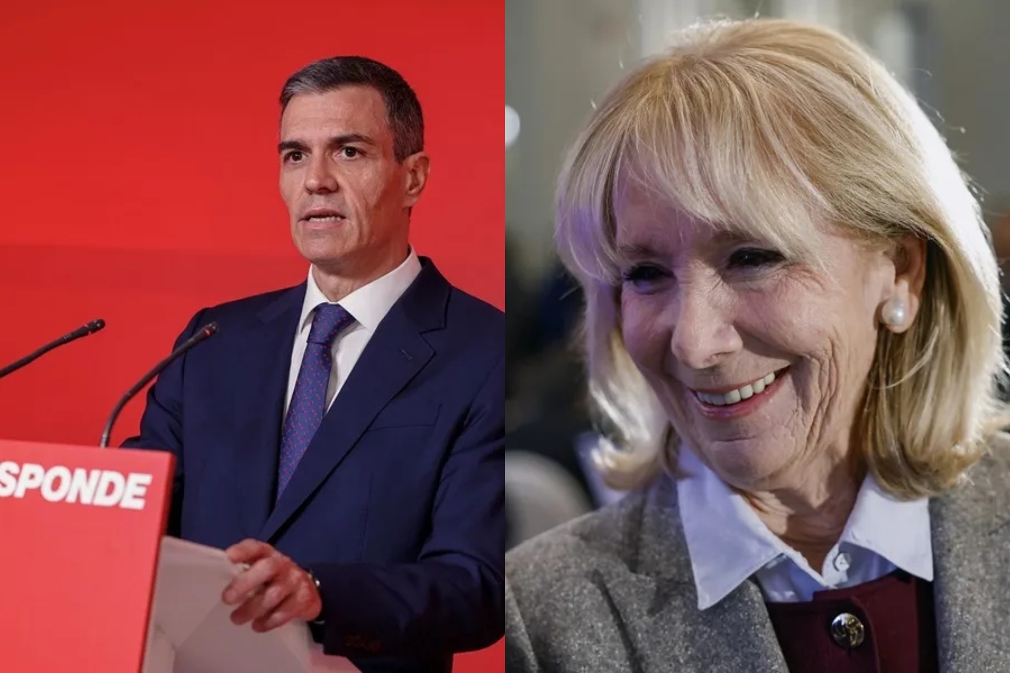 Pedro Sánchez y Esperanza Aguirre.