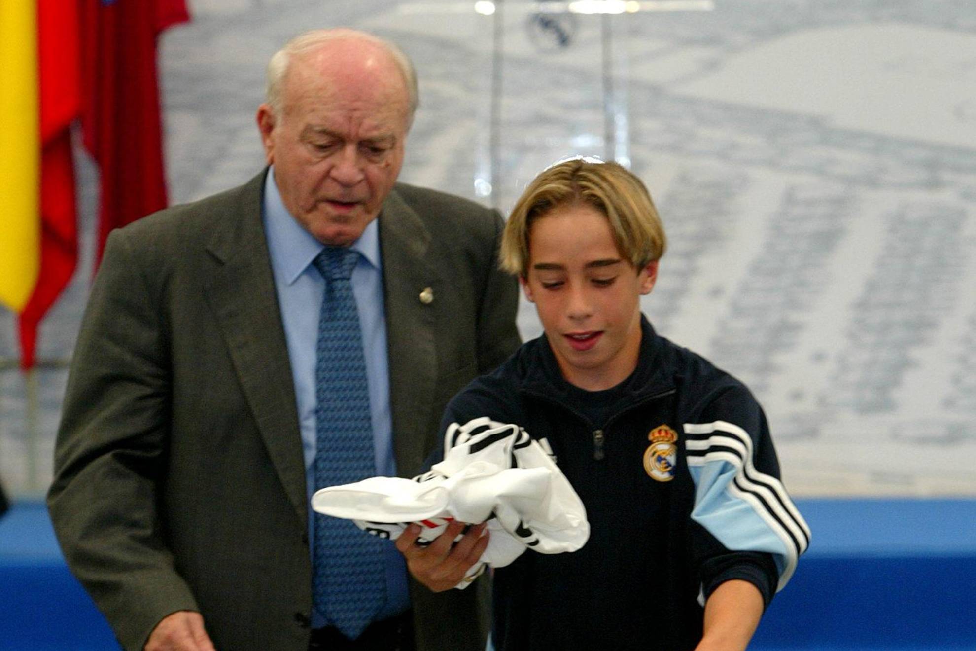 Carvajal en el acto de la primera piedra en la Ciudad Real Madrid.
