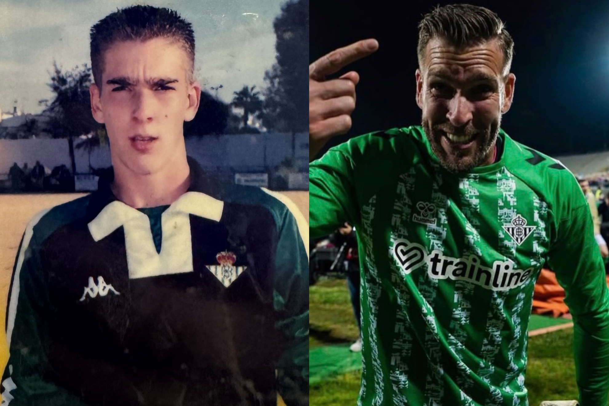 Adrián, en sus comienzos y en su etapa final en el Betis
