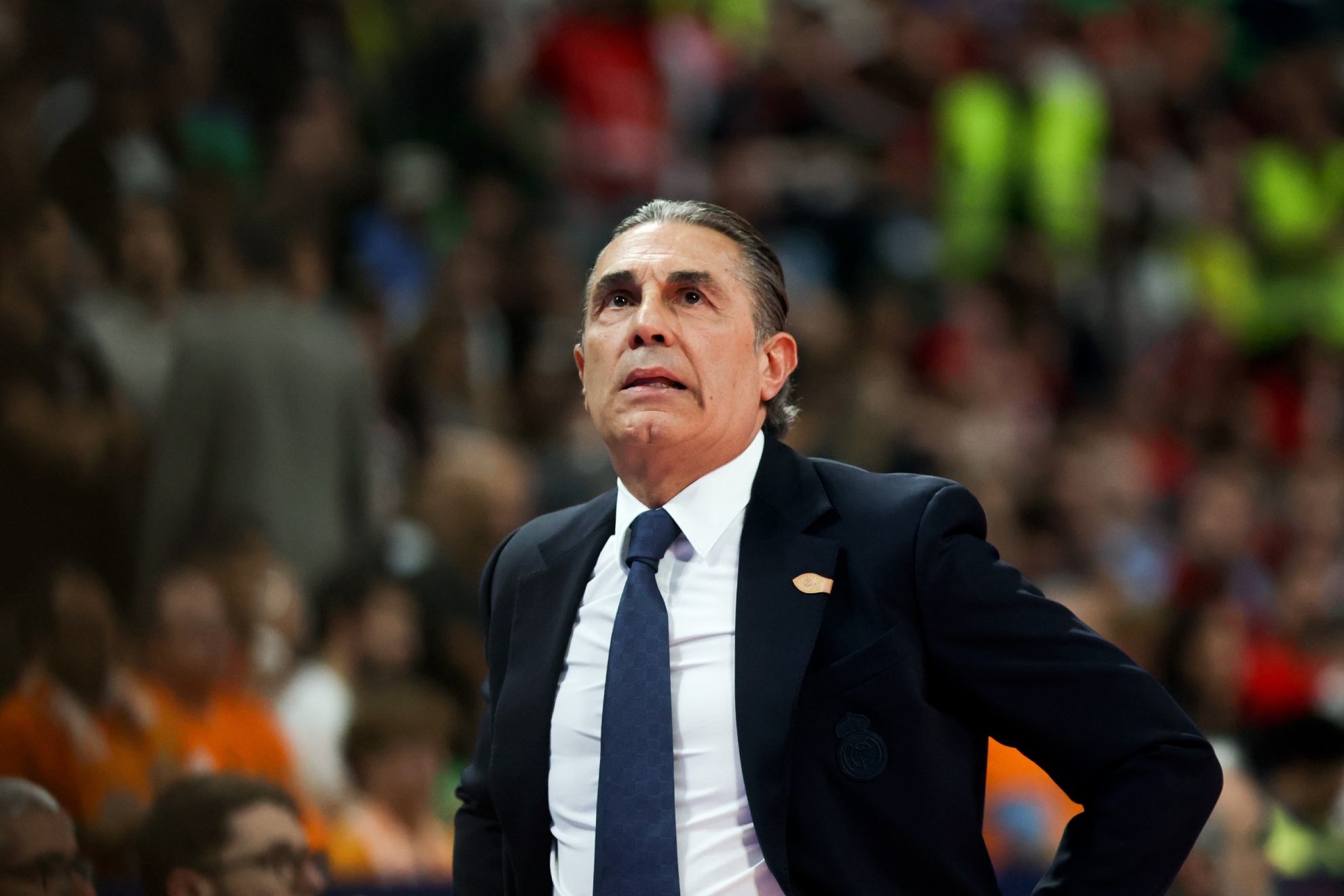 Sergio Scariolo, durante las semifinales entre el Valencia y el Real Madrid.