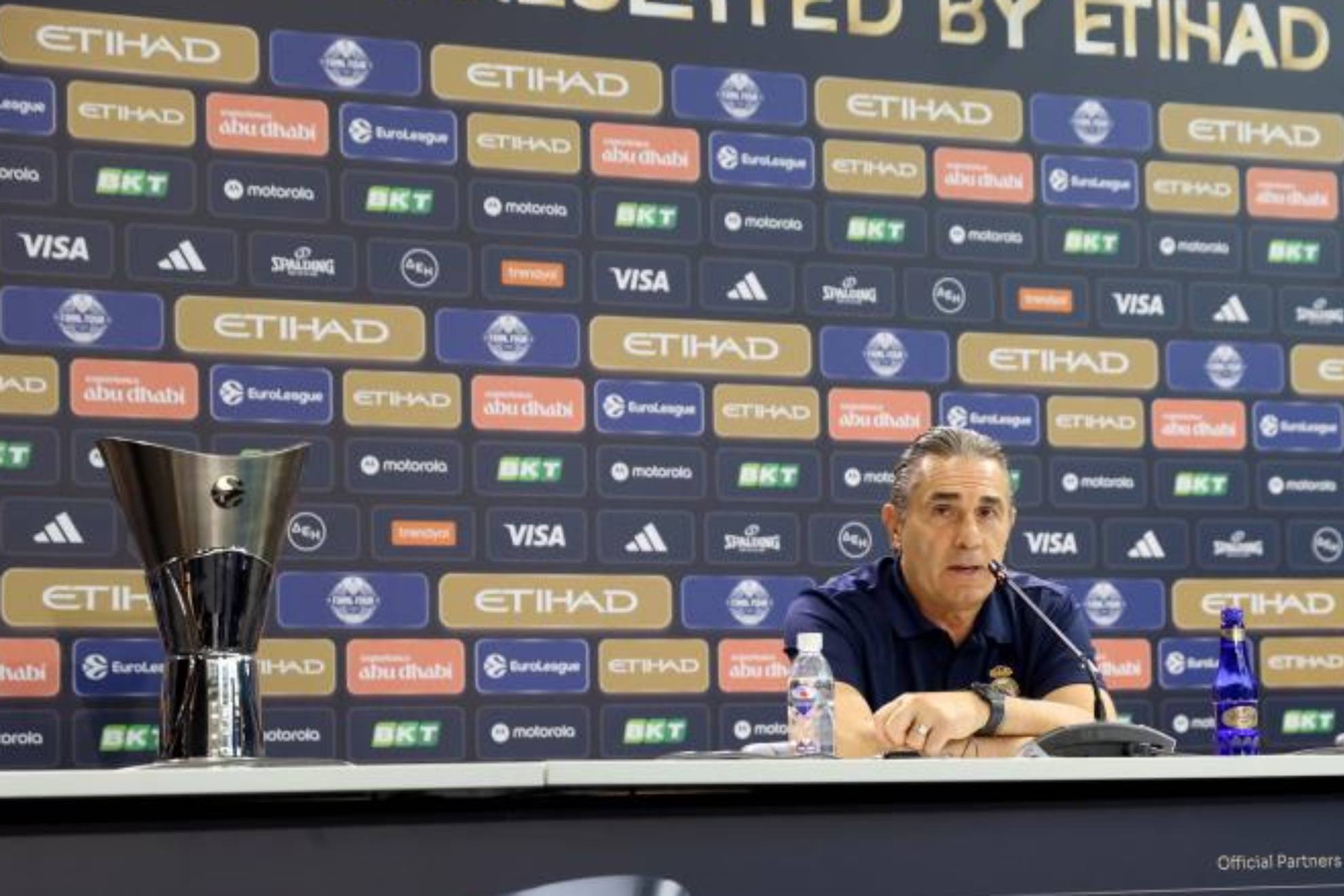 Sergio Scariolo, durante la rueda de prensa oficial previa a la final de la Euroliga.