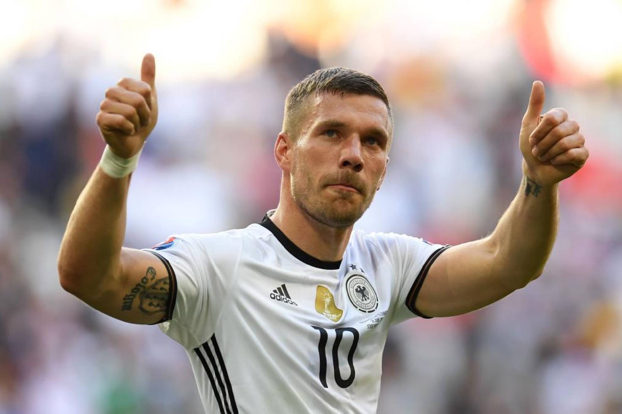 Lukas Podolski con la selección alemana