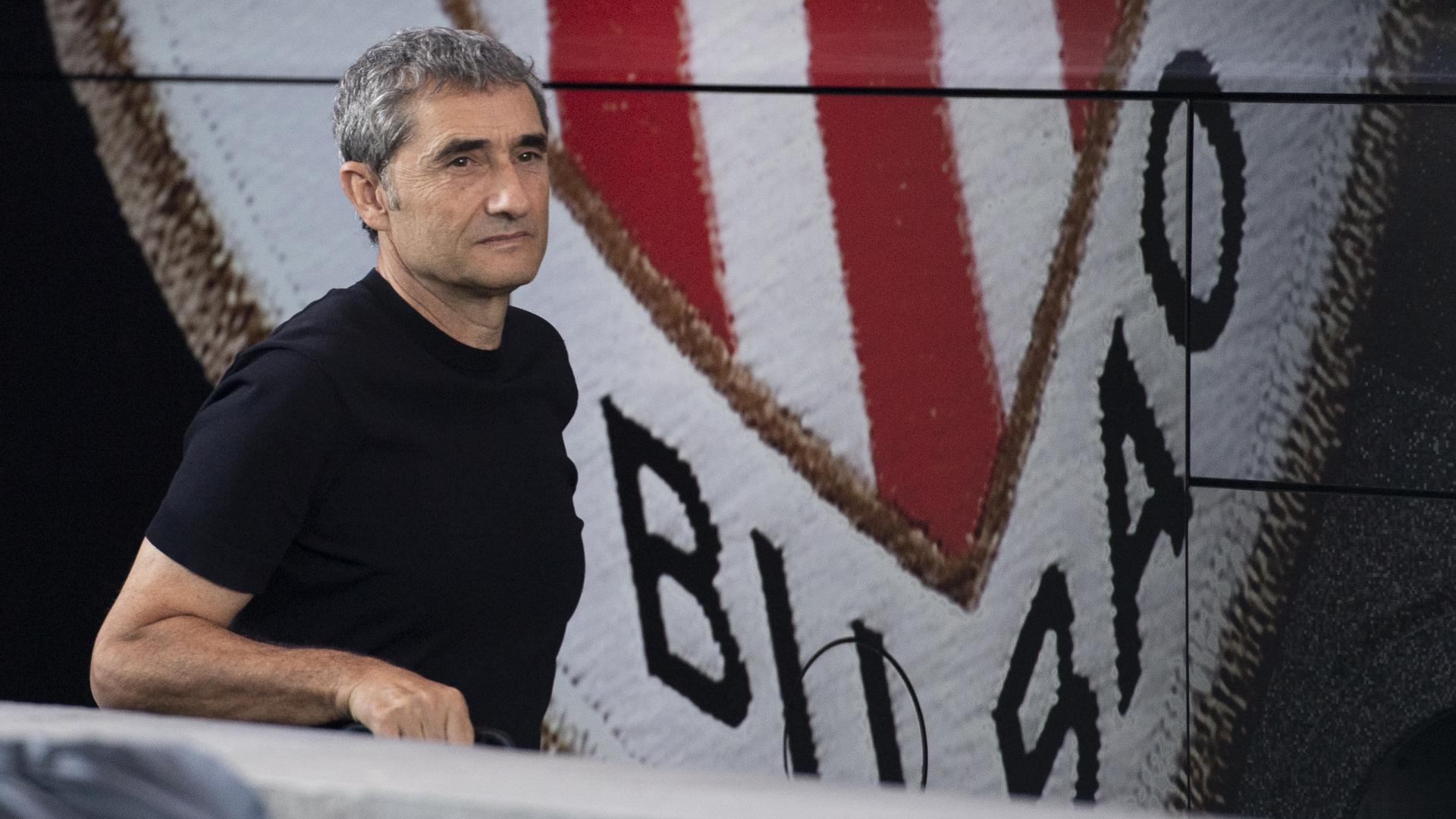 Valverde, a su llegada al Bernabéu para su último partido con el Athletic.
